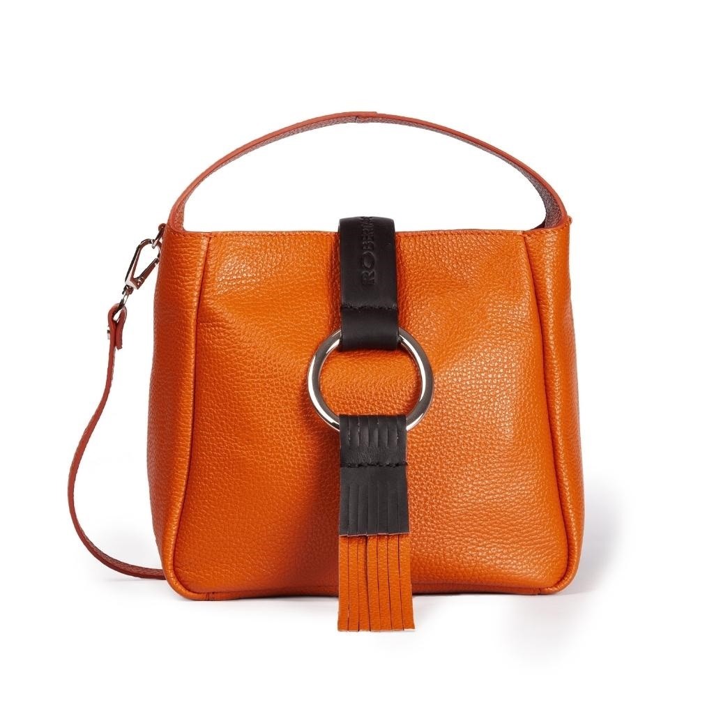 Borse Samanta Hobo Small in Pelle Arancione