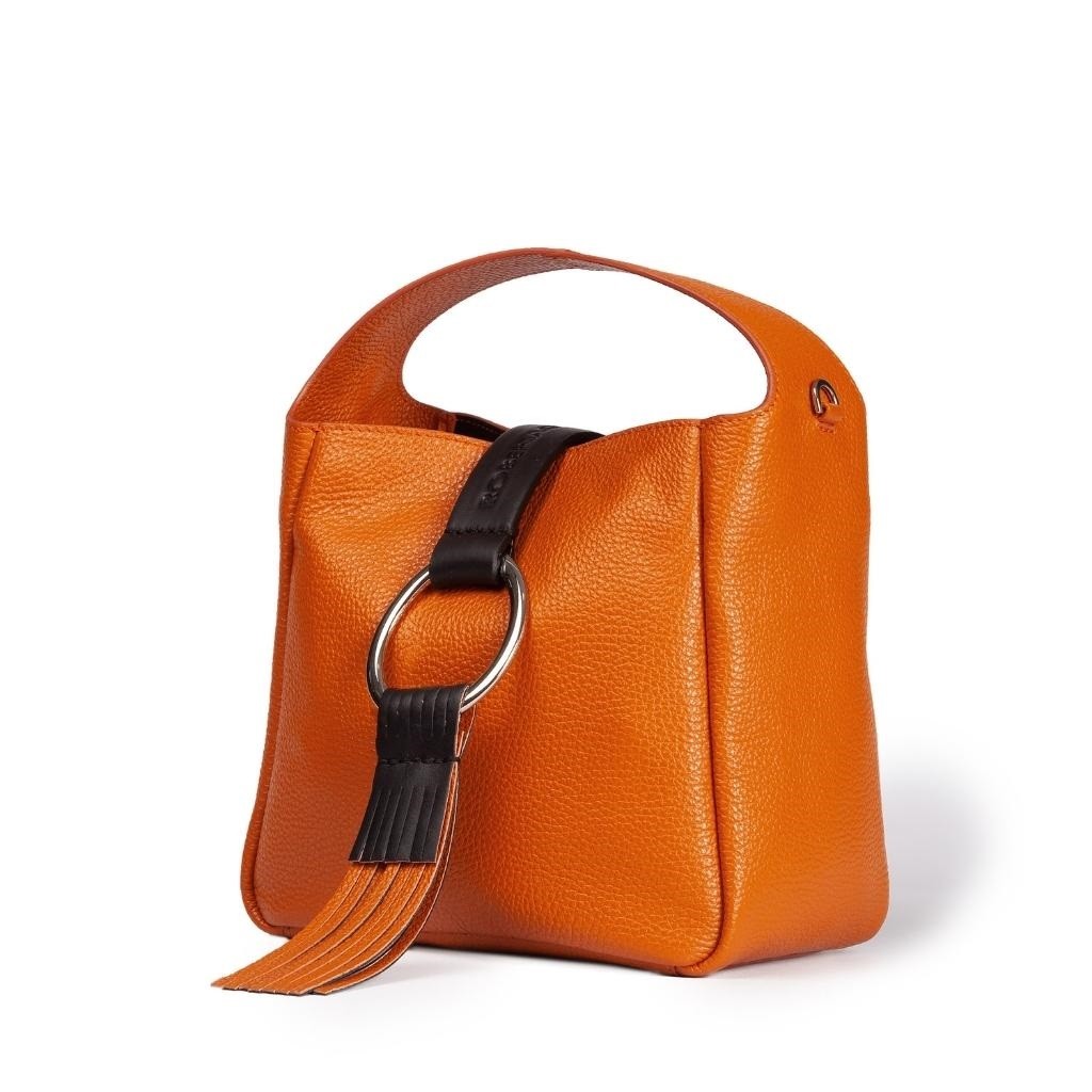 Borse Samanta Hobo Small in Pelle Arancione