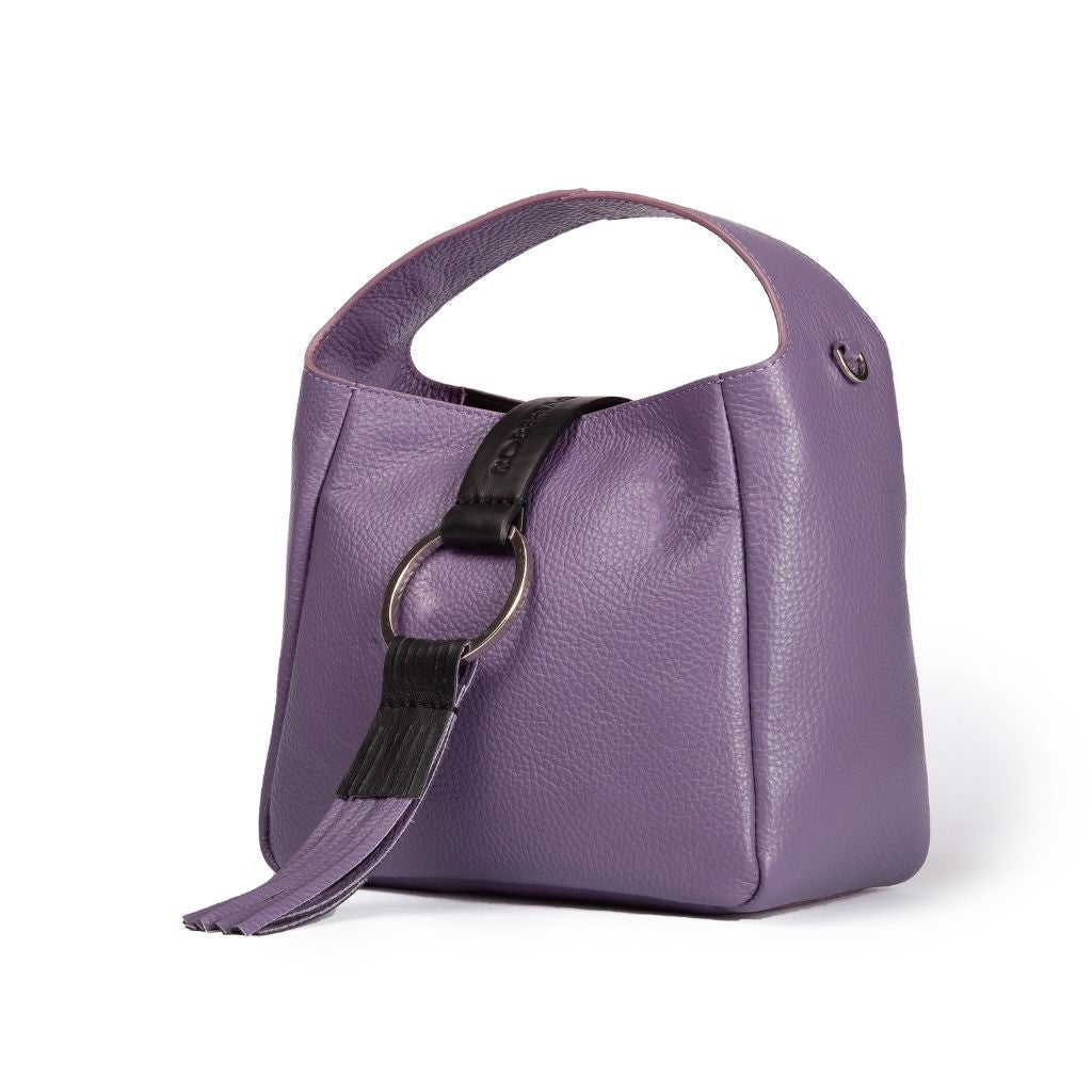 Borse Samanta Hobo Small in Pelle Viola