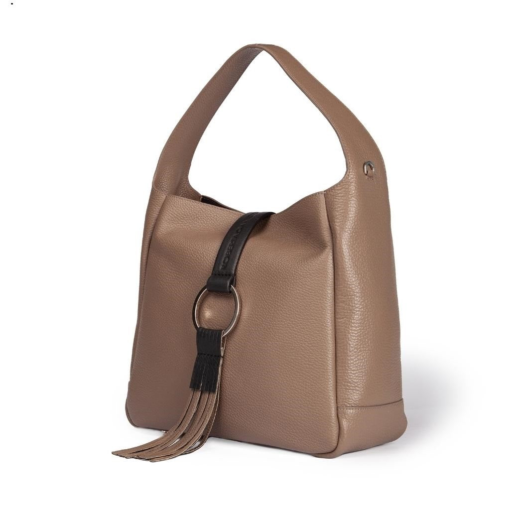 Borse Samanta hobo midi in pelle cammello