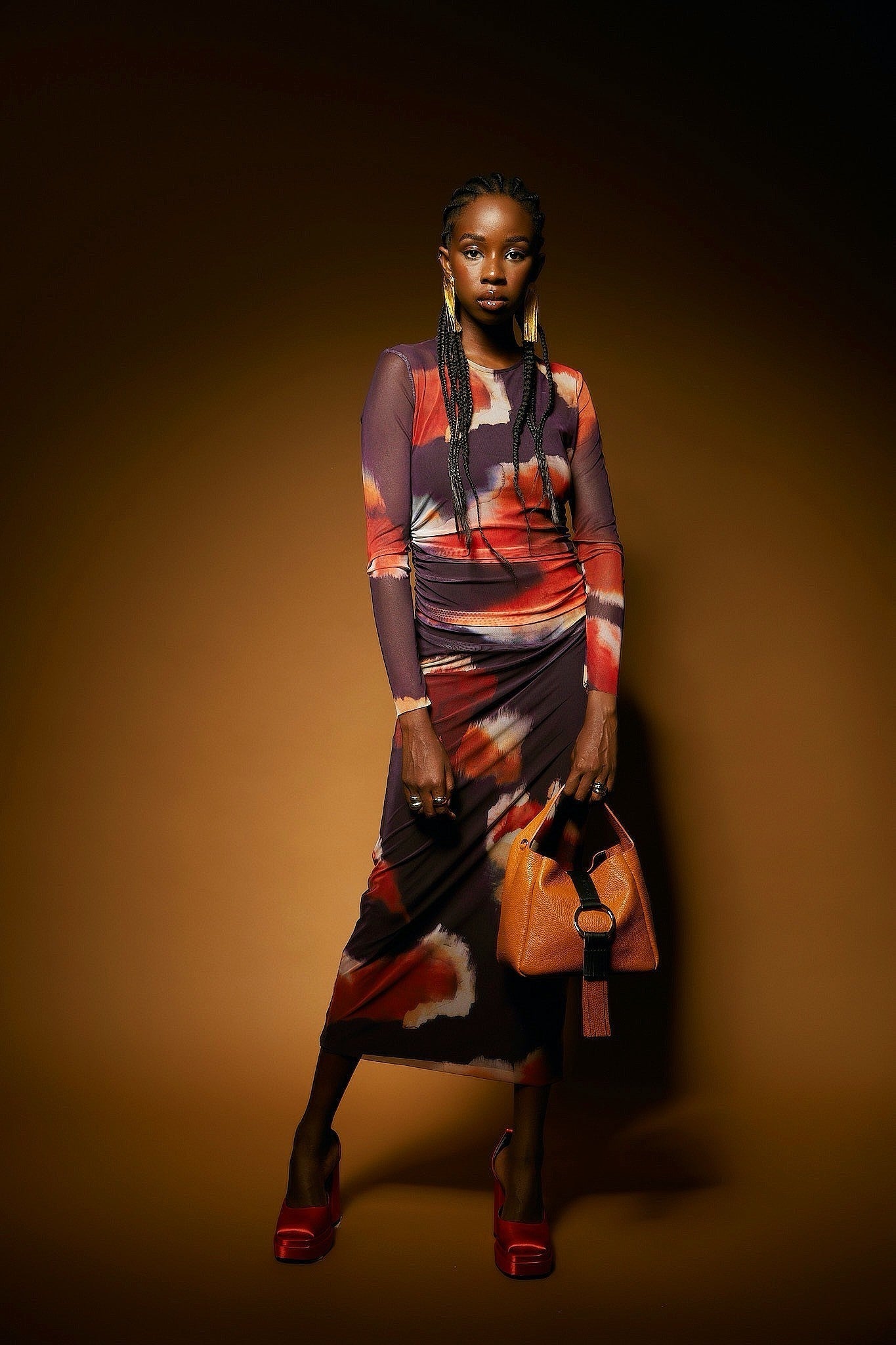 Borse Samanta Hobo Small in Pelle Arancione