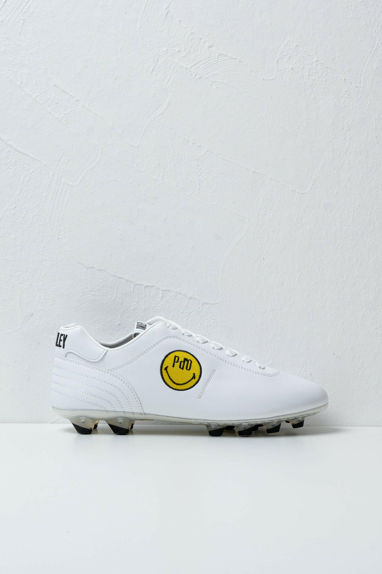 Scarpe da calcio in Lazzarini 2.0 in pelle bianca Edizione Smiley Black.