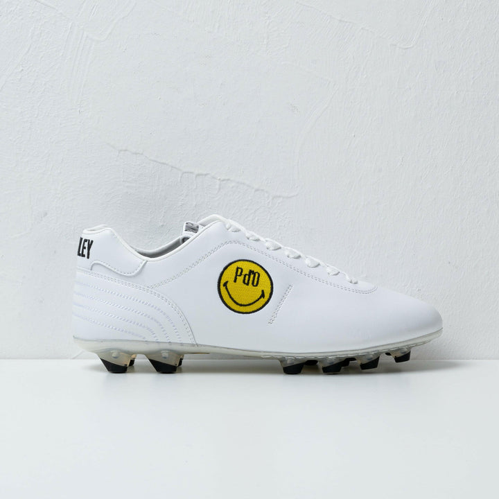 Scarpe da calcio in Lazzarini 2.0 in pelle bianca Edizione Smiley Black.