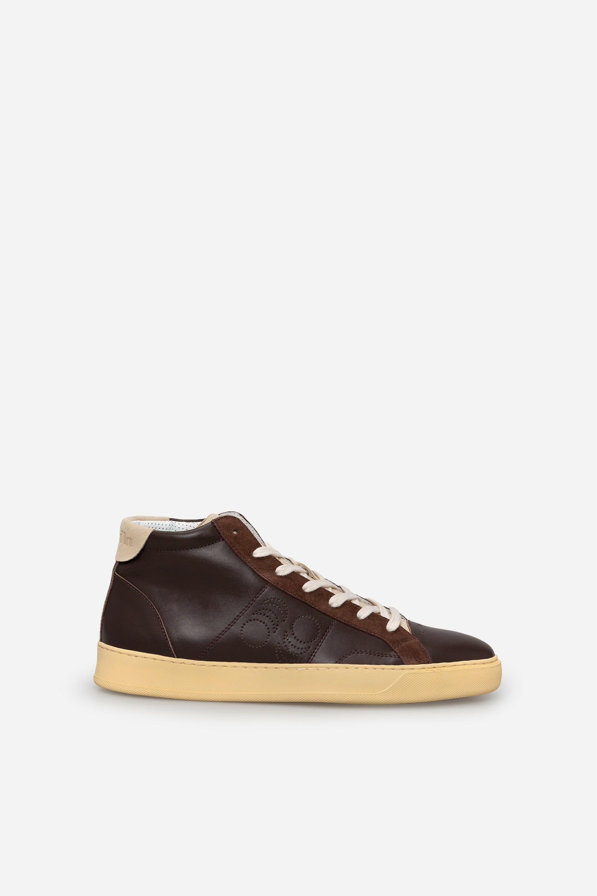 Spatarella Sneakers uomo Del Bello Mid in pelle marrone