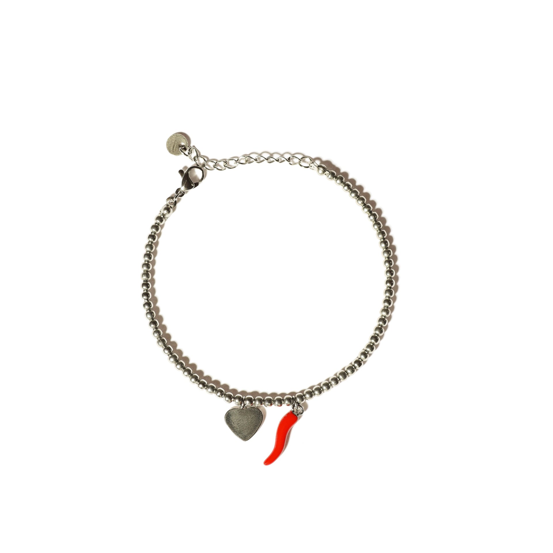 Lucky Heart Bracelets in Silver Steel