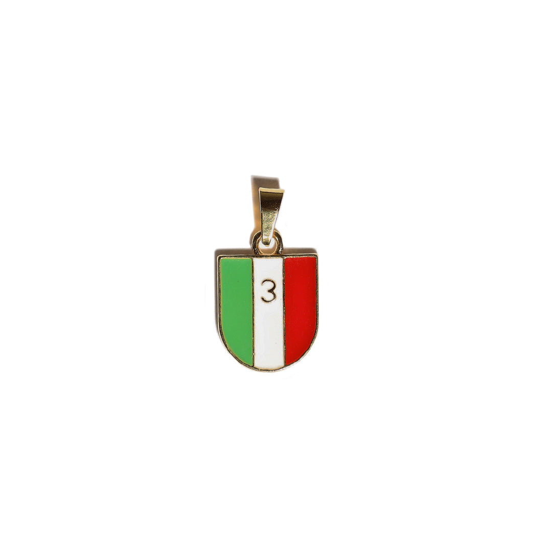 Charm Tricolore Scudetto in gold steel