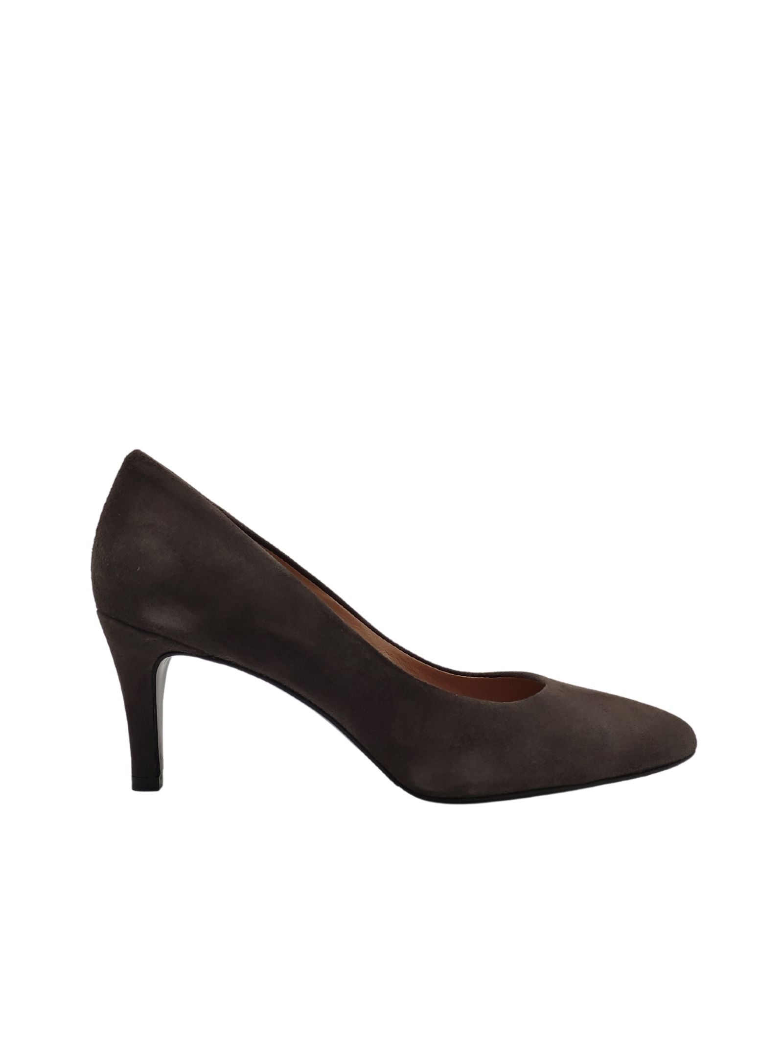 Women's Shoes Pumps In Mud Suede Leather With Heel