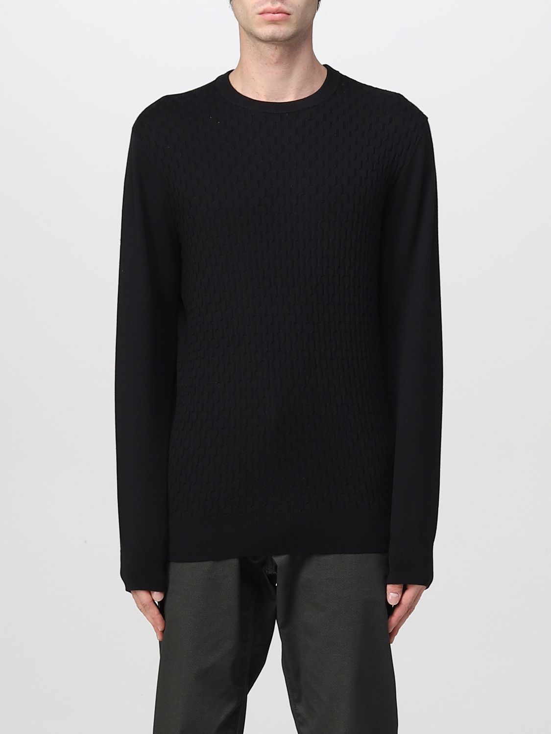 Pullover uomo in cotone nero