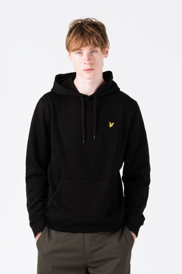 Men's black cotton hooded sweatshirts