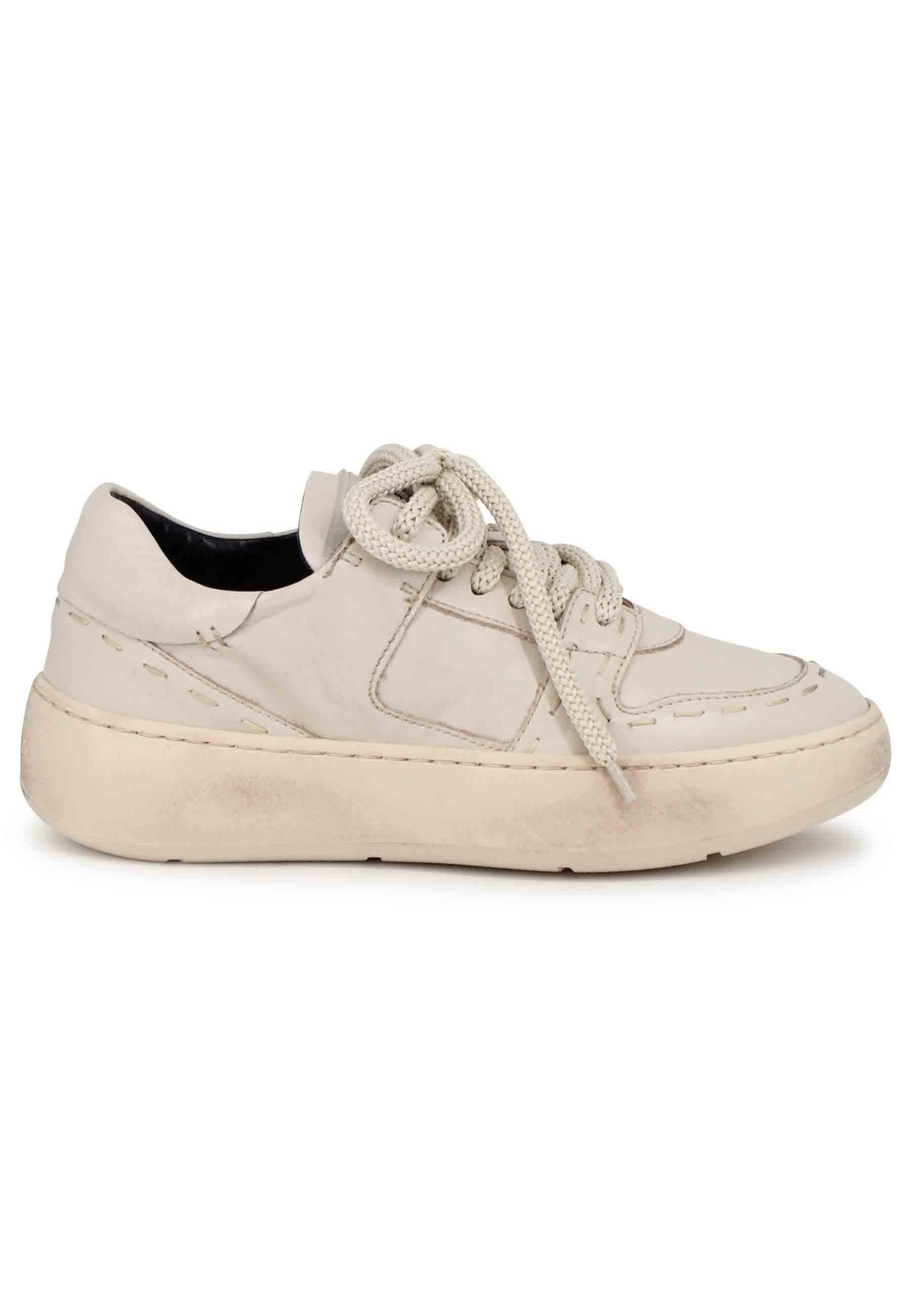 Spatarella Sneakers donna in pelle off white