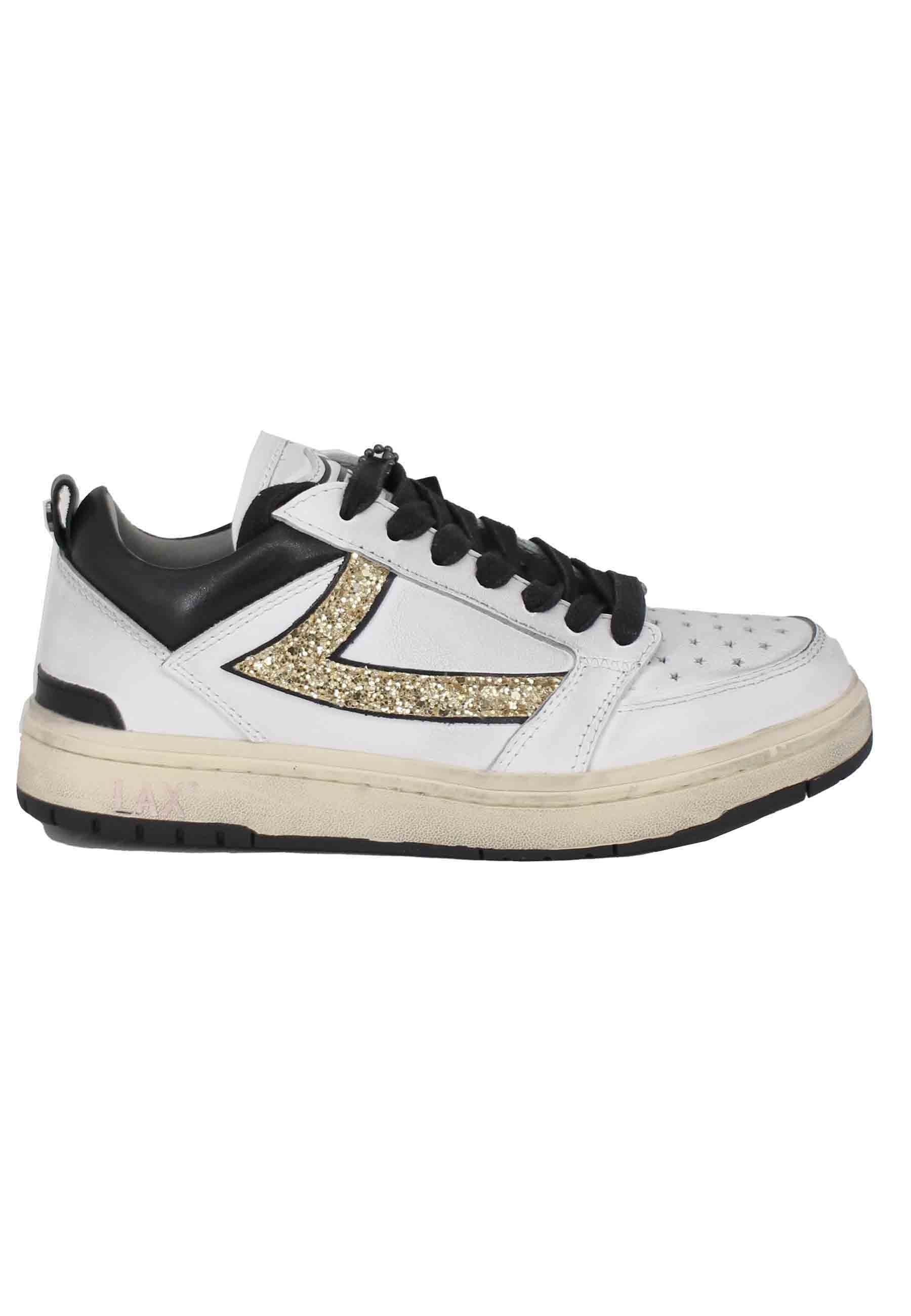 Spatarella Sneakers donna Starlight glitter in pelle bianca