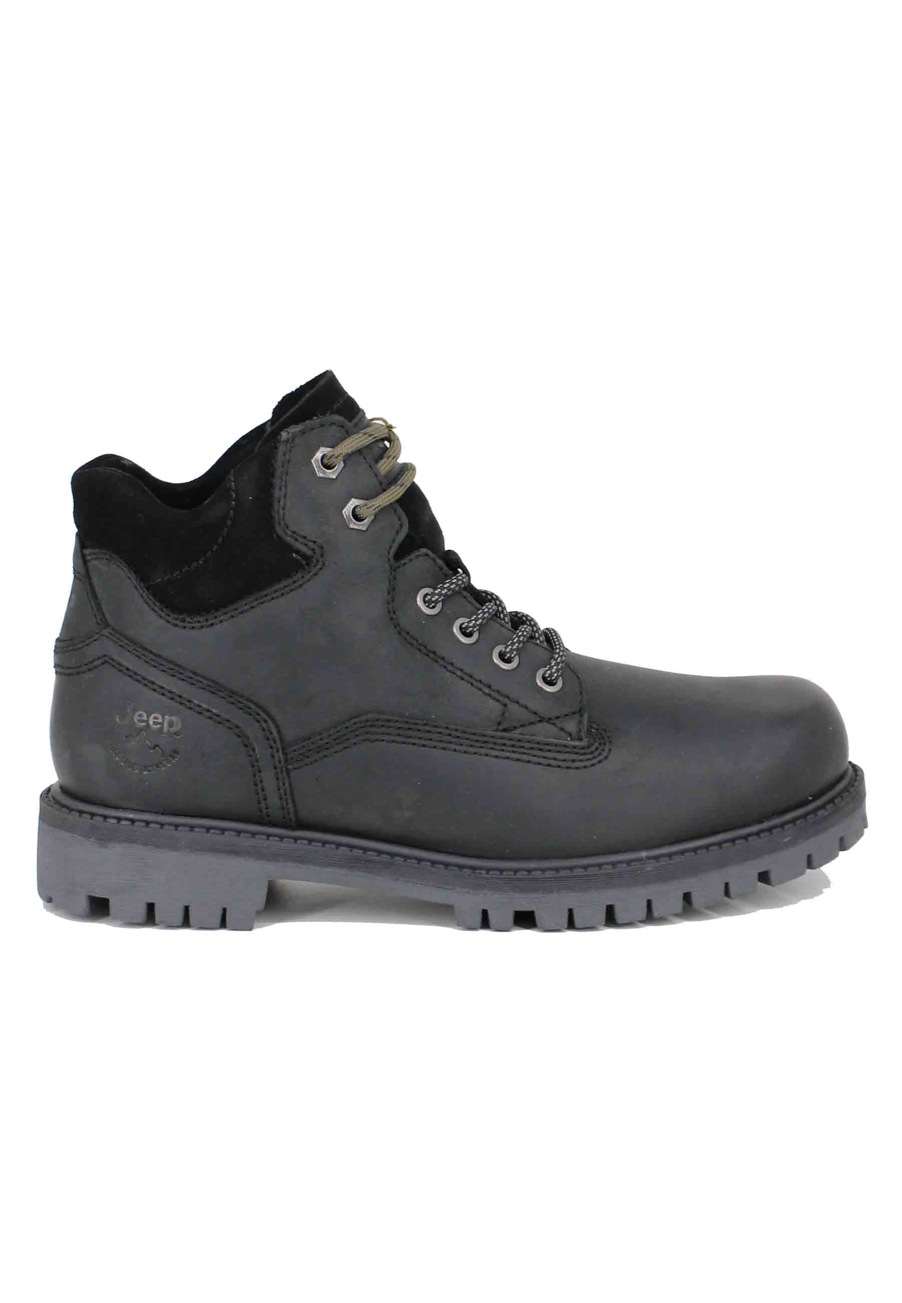 Willys men's traking boots in black oiled leather