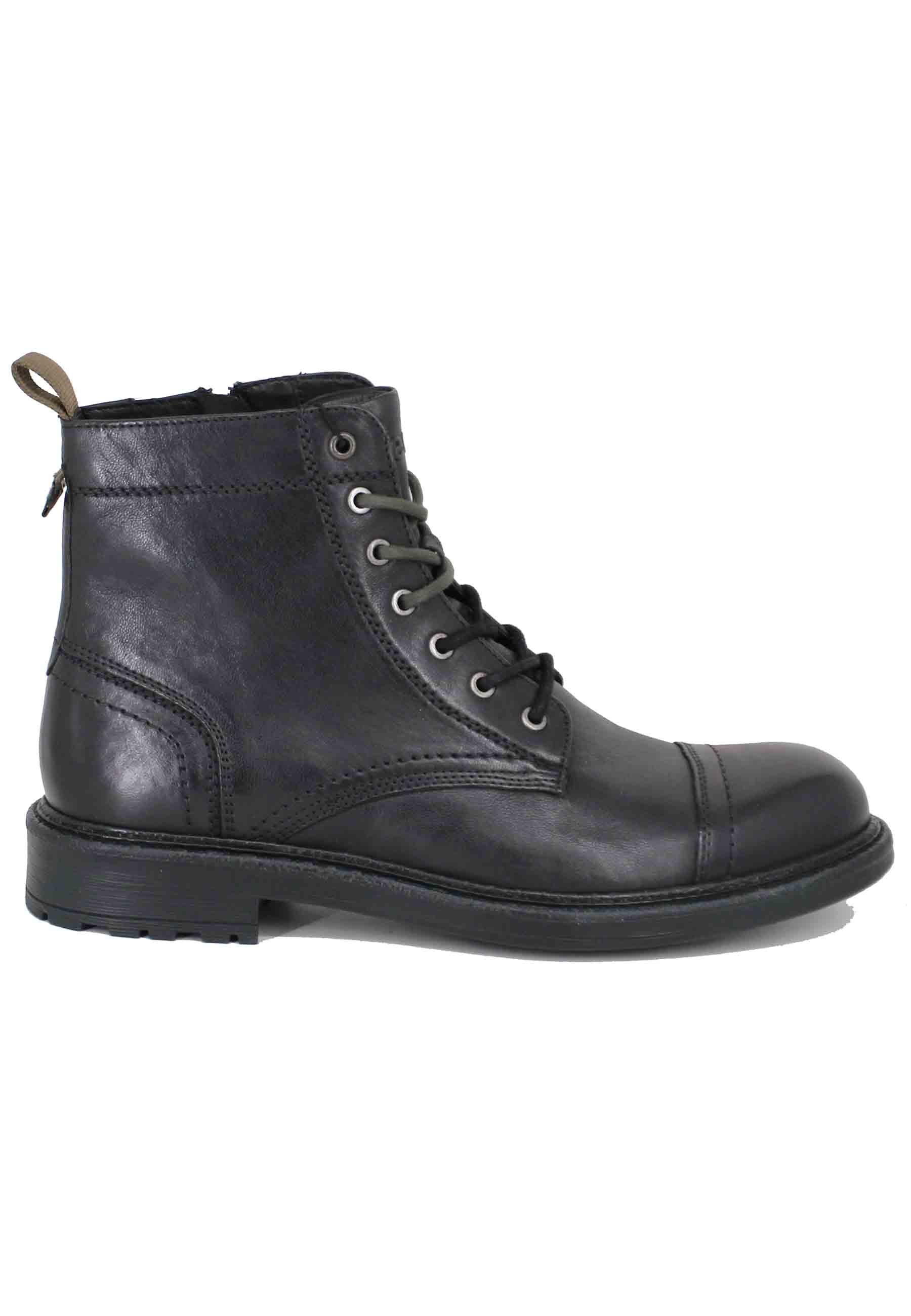 Bottines à lacets homme Maywood en cuir noir