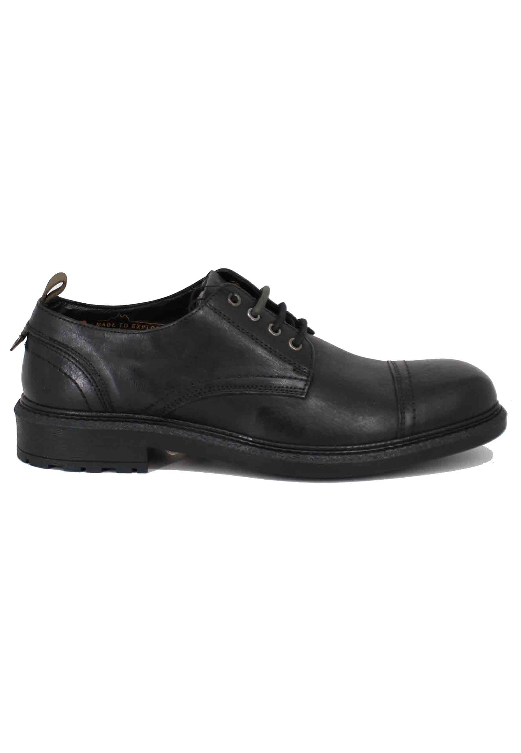 Chaussures à lacets homme Maywood en cuir noir