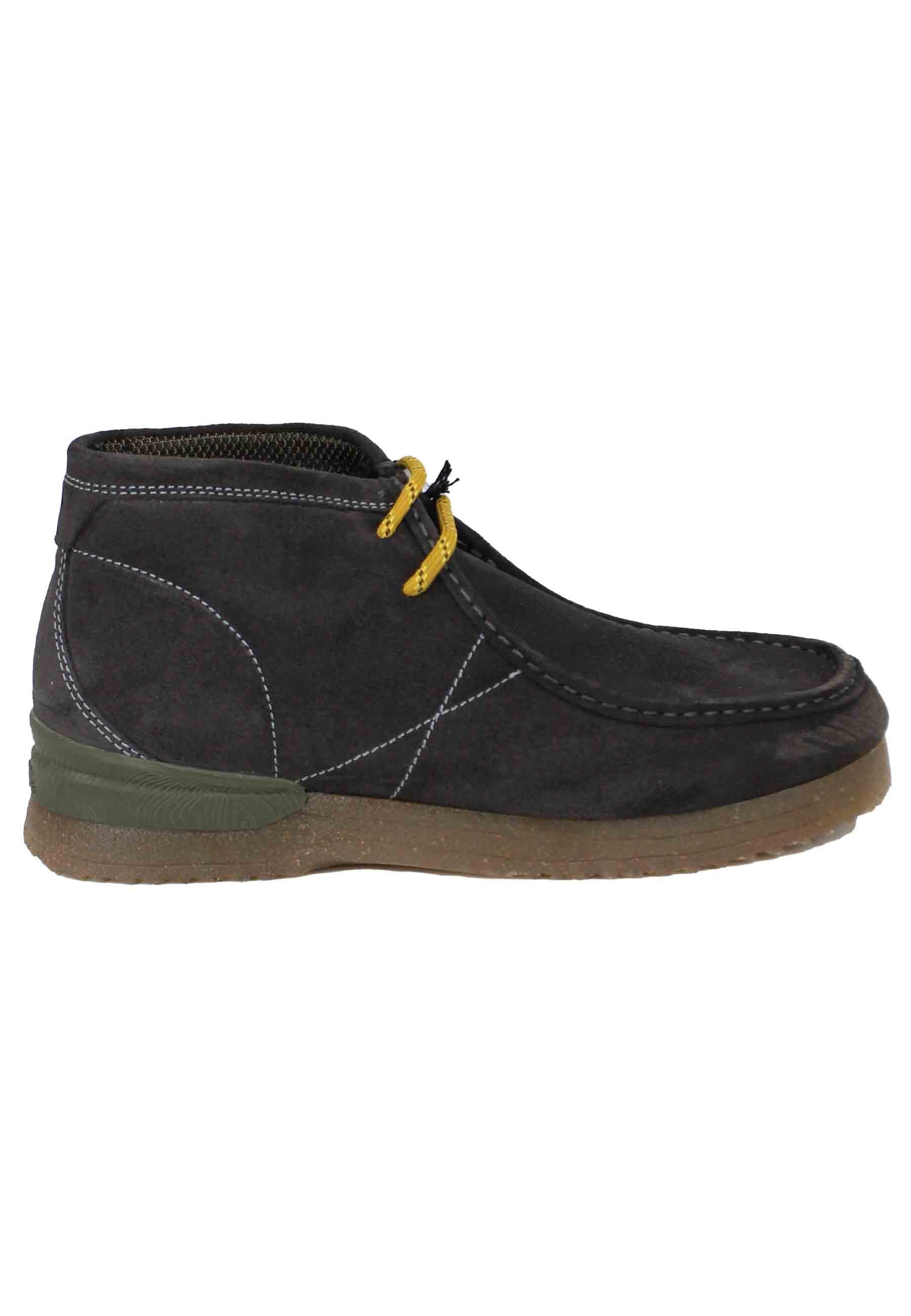 Men's ankle boots in gray suede with Bantam crepe sole