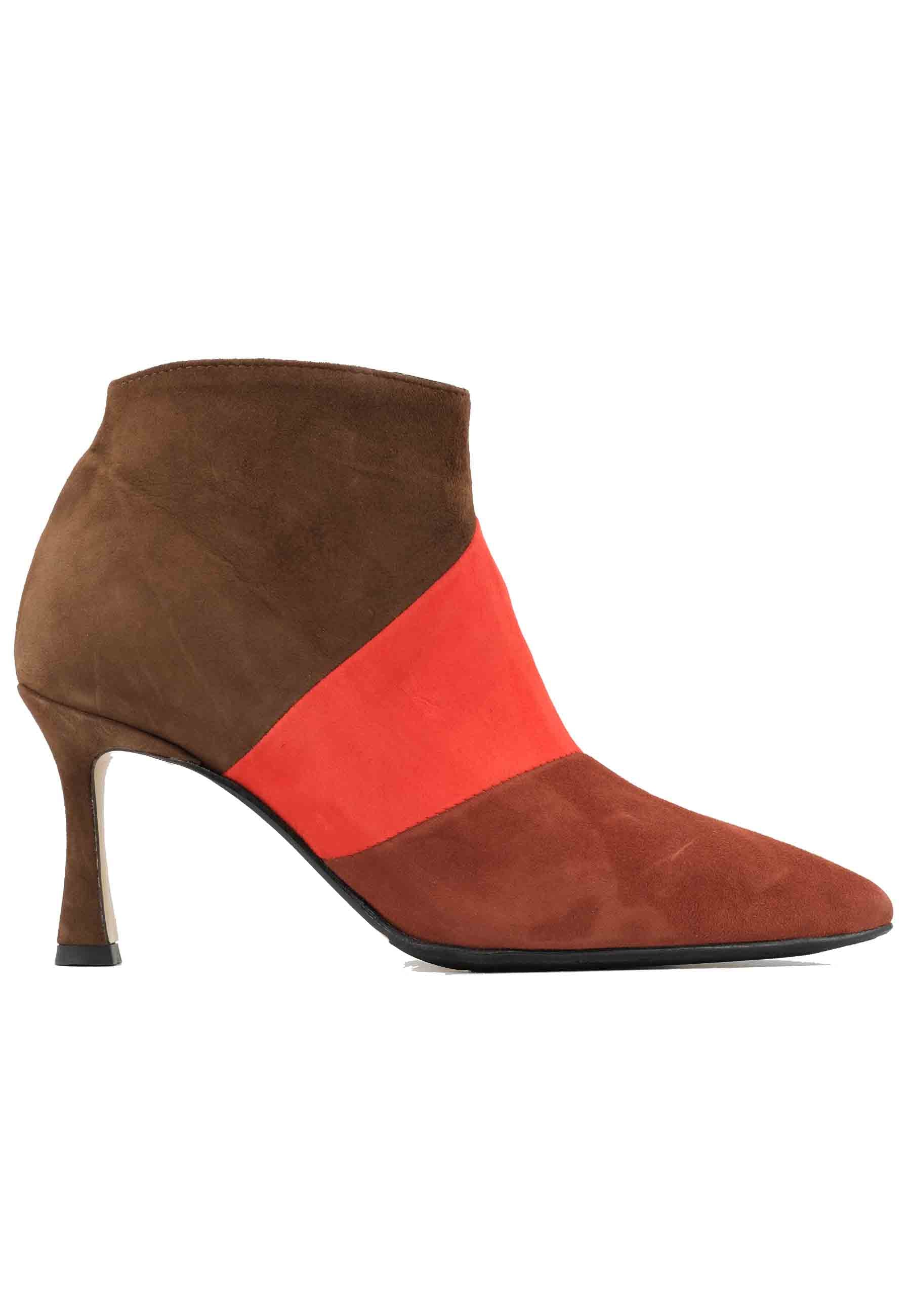 TR1672/RT ankle boots in brick suede with high heel