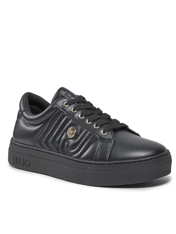 Sneakers donna in similpelle nera