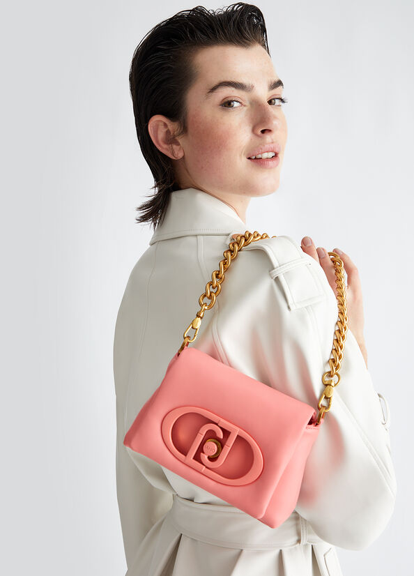 LaPuffy women's shoulder bags in peach imitation leather