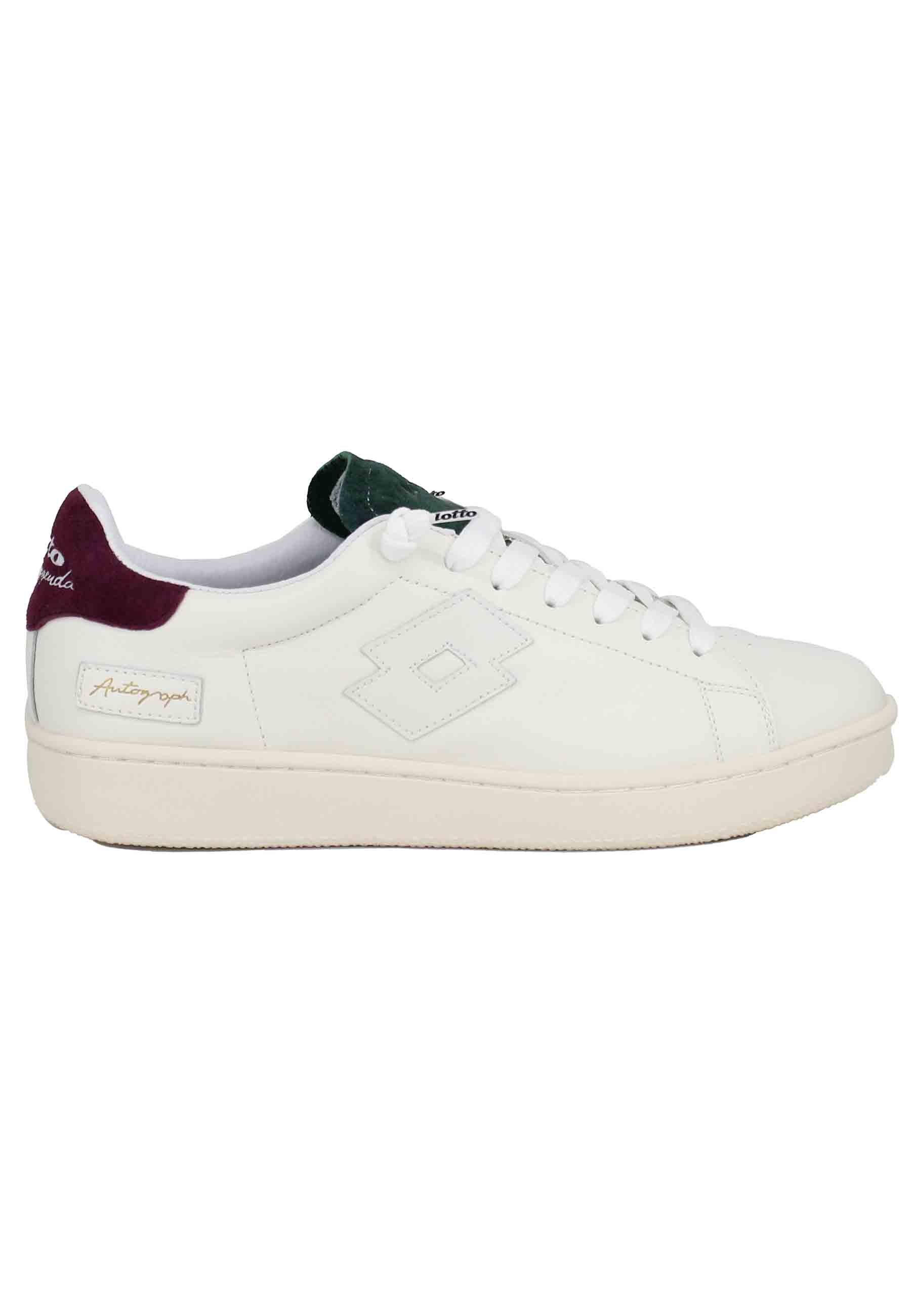 Men's sneakers in white autograph suede leather