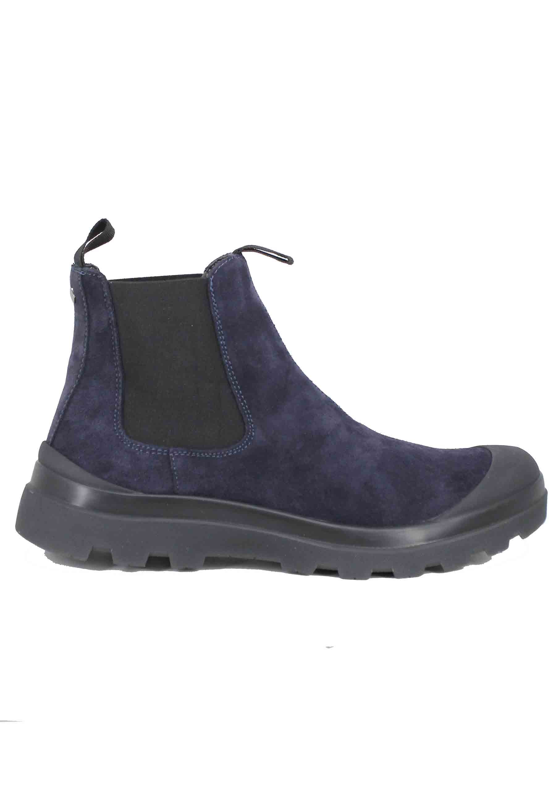 Men's blue suede ankle boot sneakers