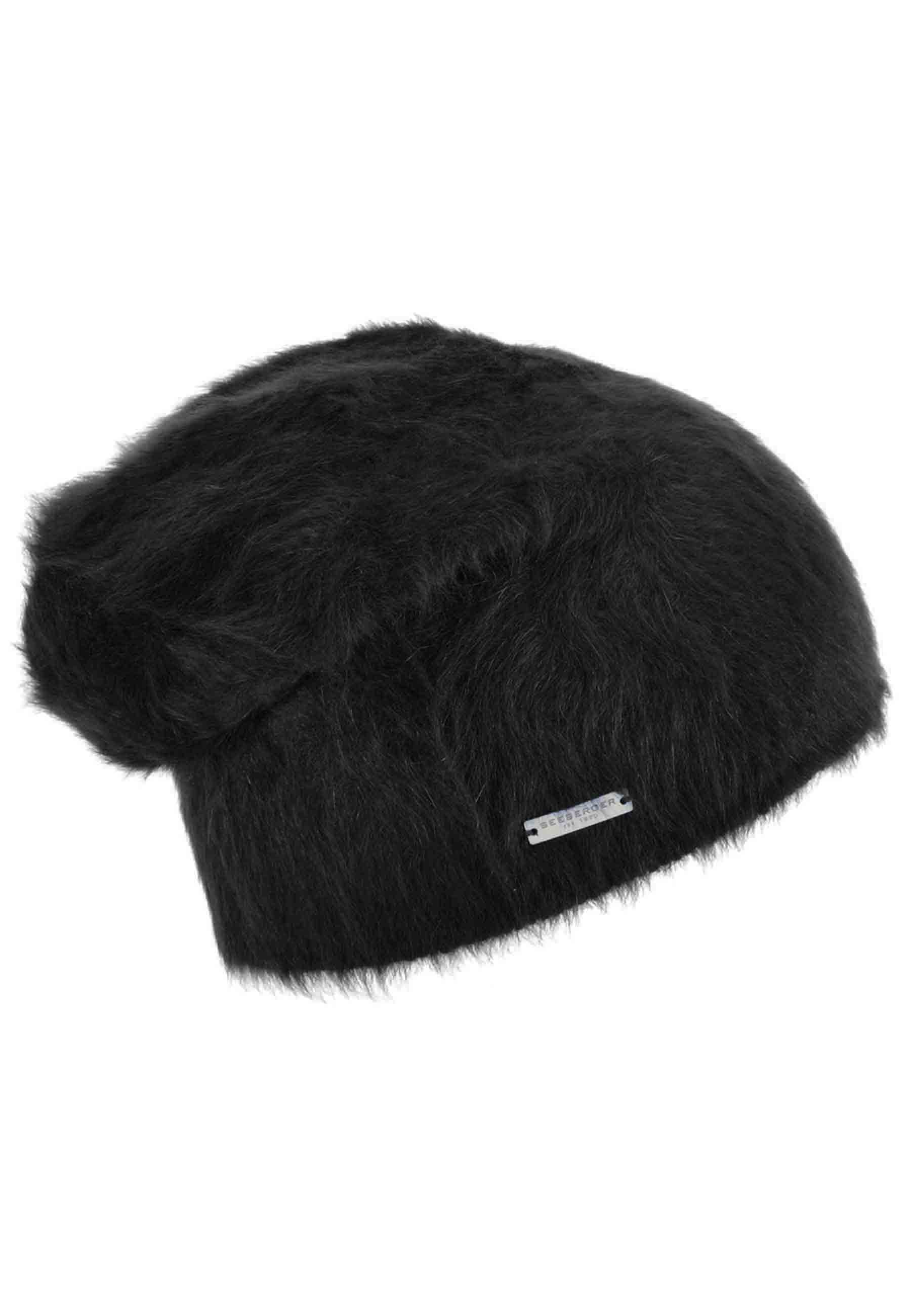 Black angora wool headdress