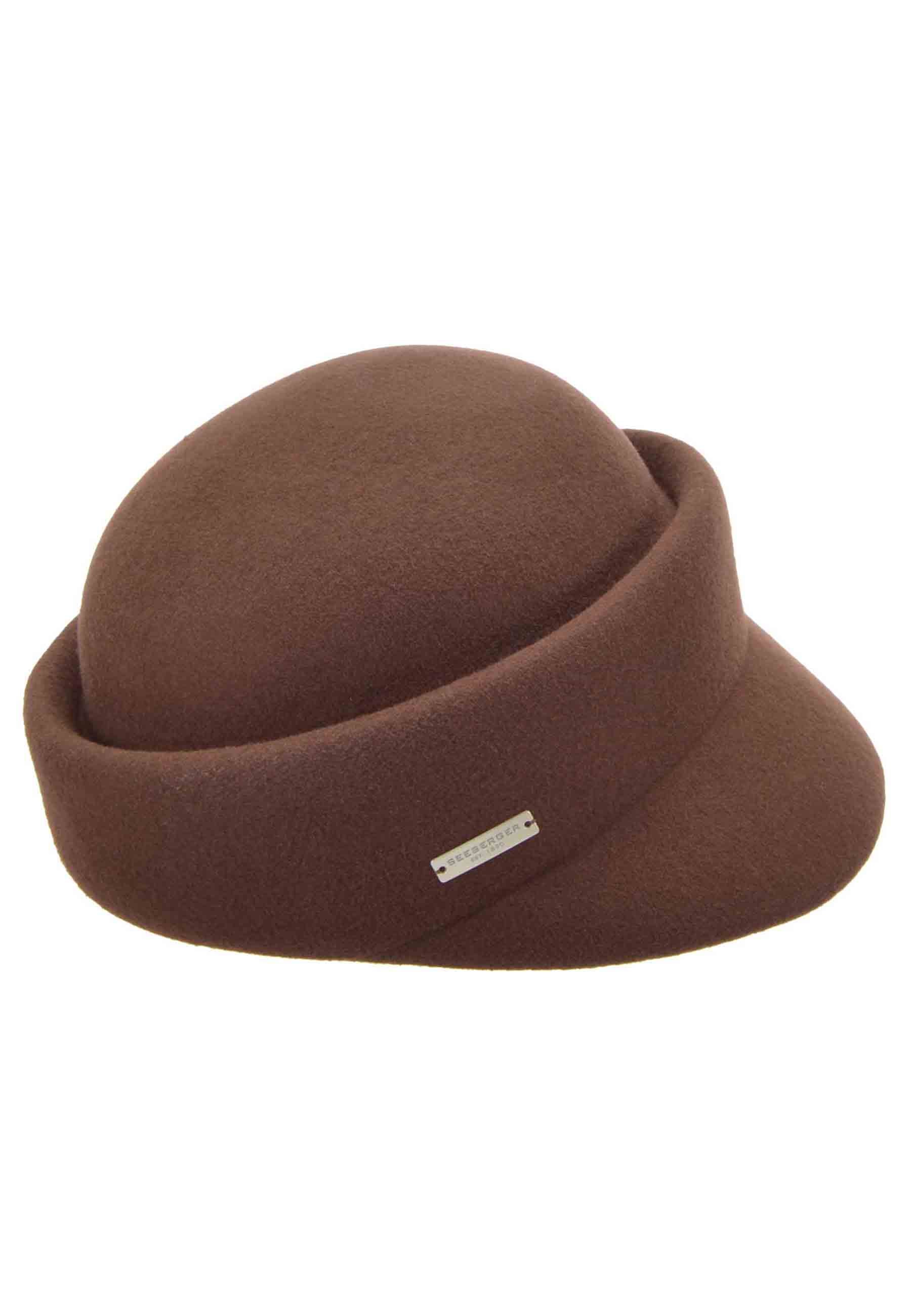 Women's brown wool hat