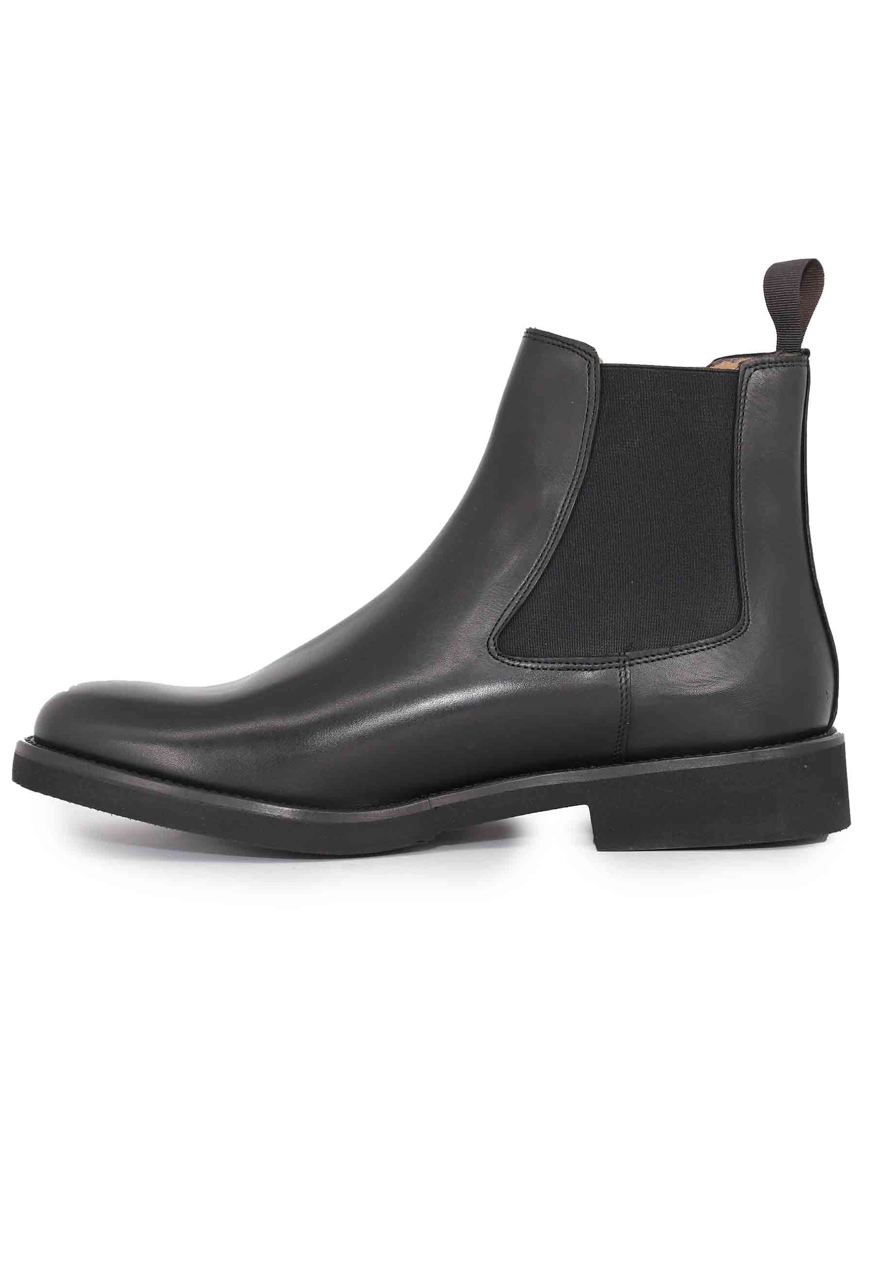 Men's chelsea boot in black leather with ultra-light sole