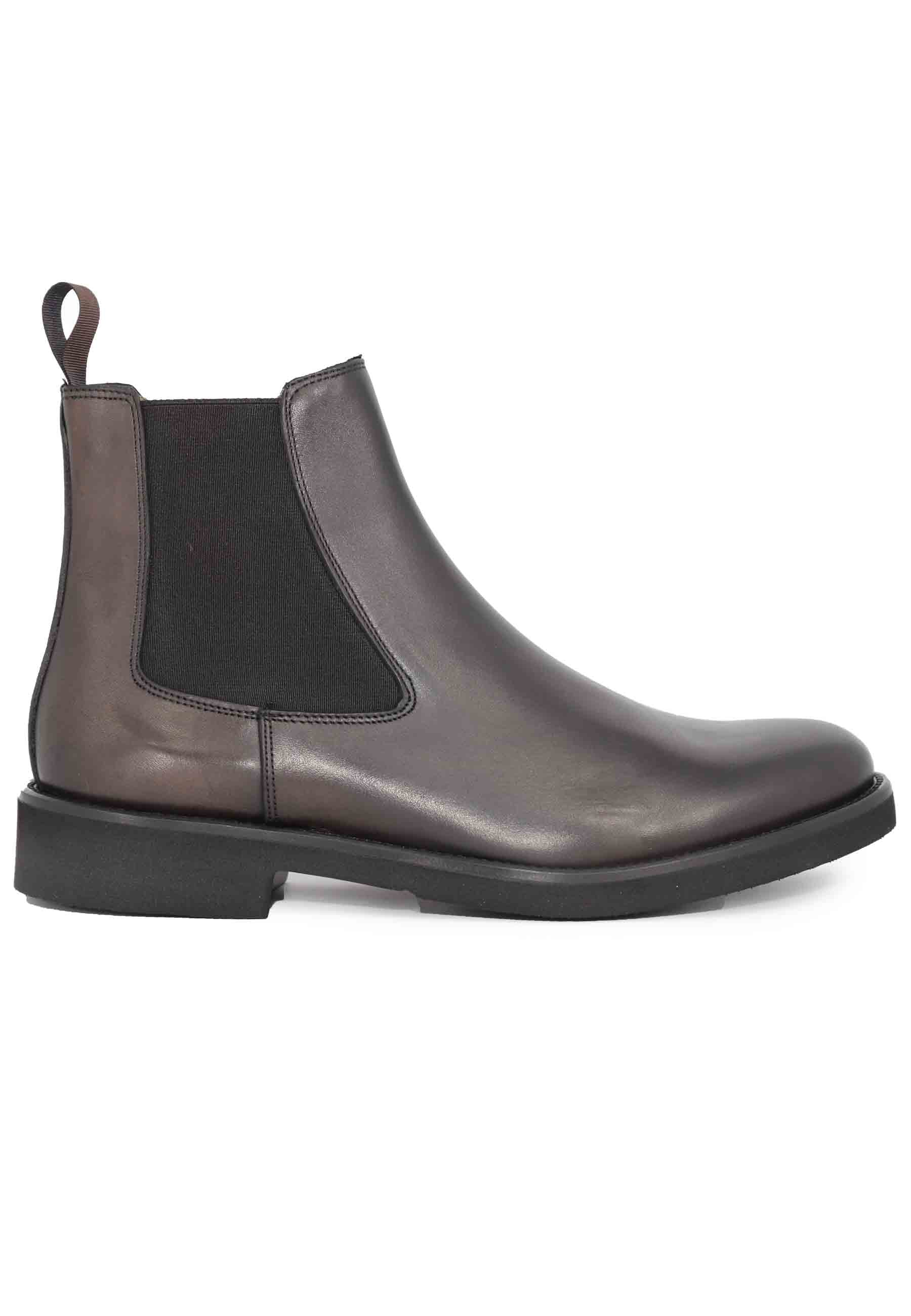 Men's chelsea boot in brown leather with ultra-light sole