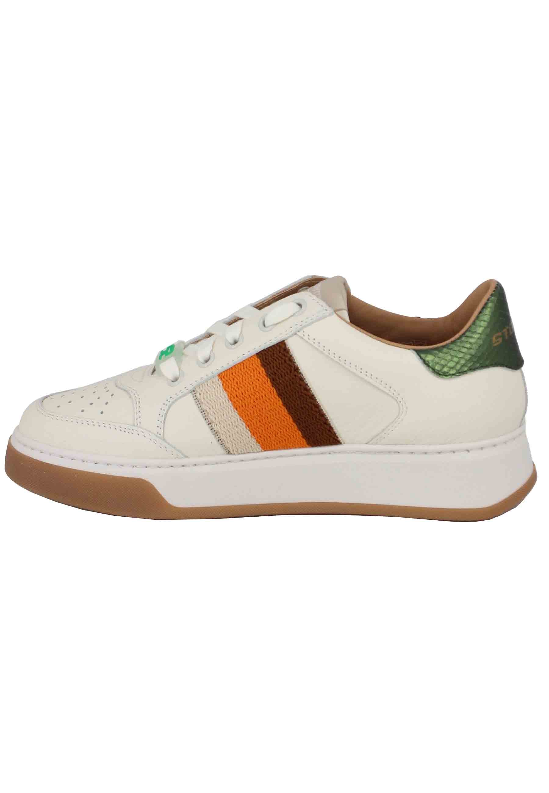 Sneakers donna in pelle off white