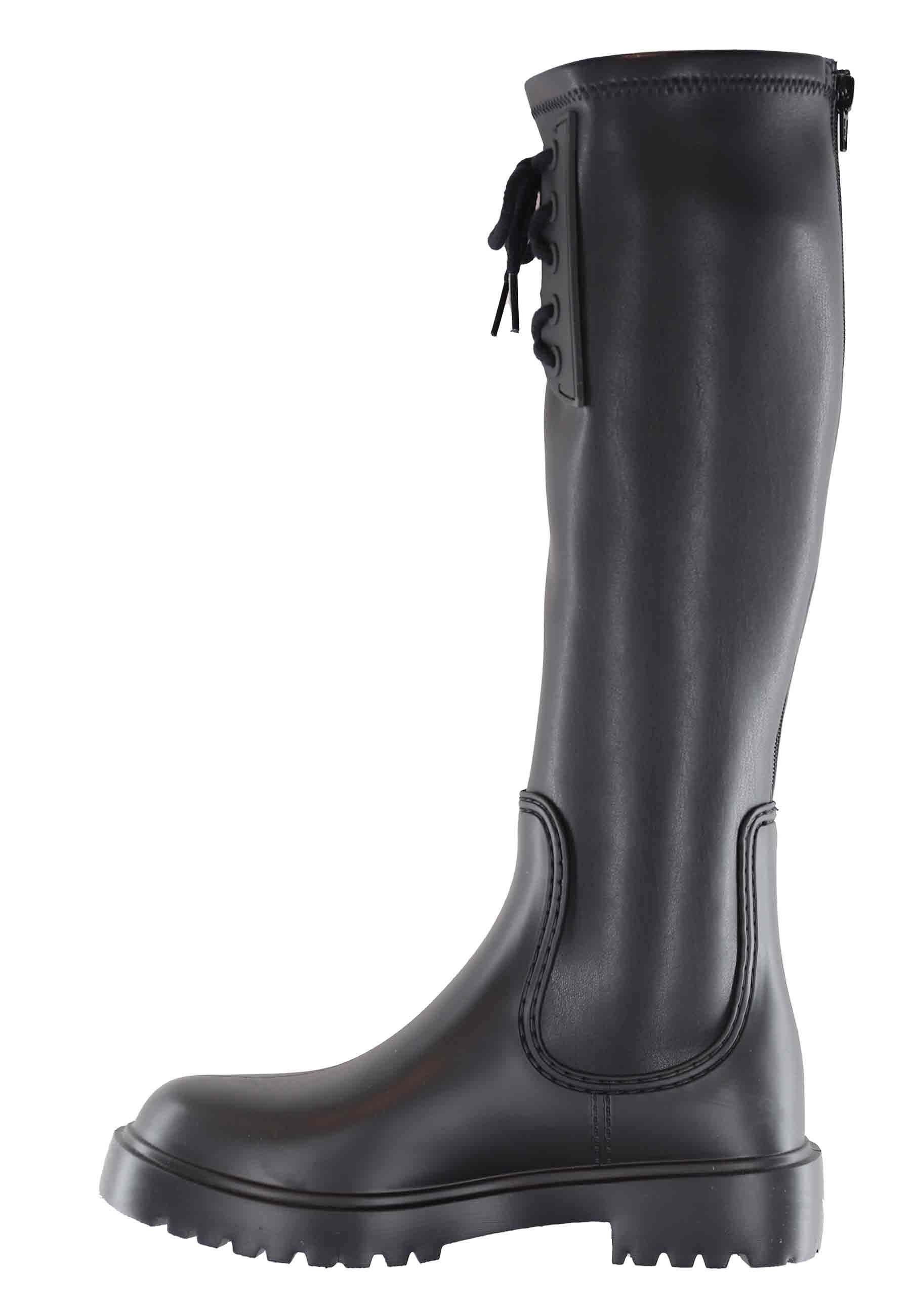 Women's rain boots in black PVC