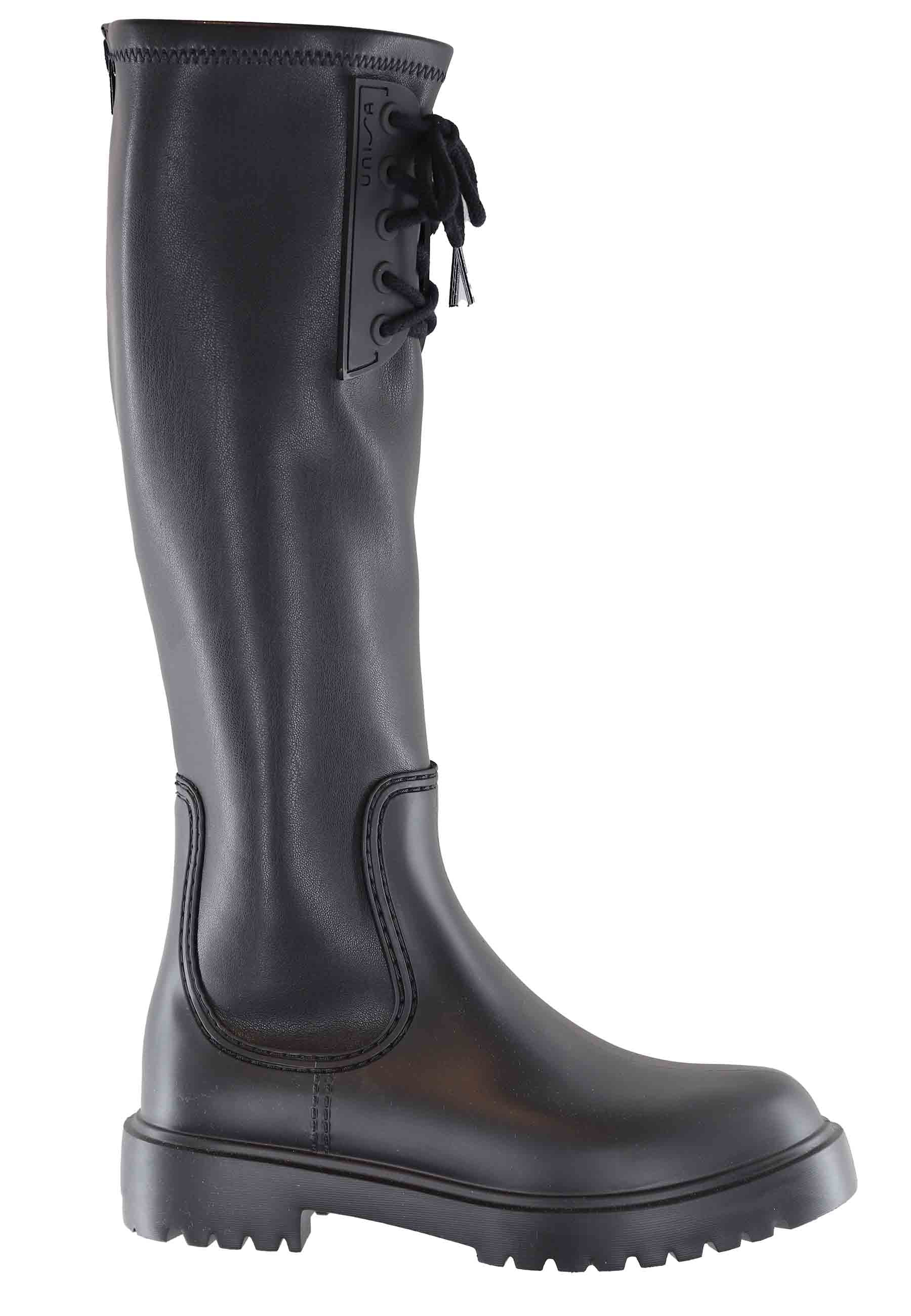 Women's rain boots in black PVC