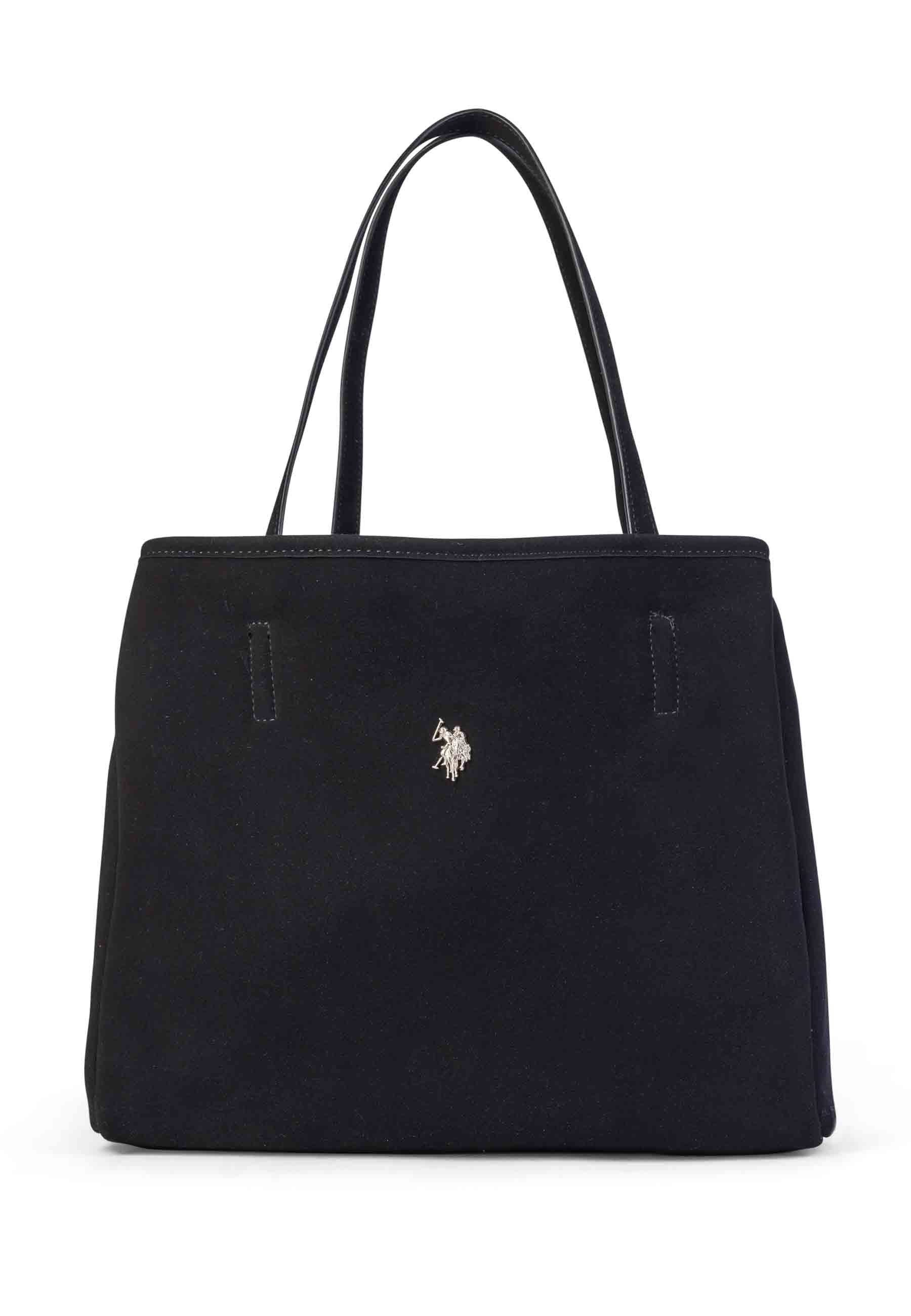 Spatarella Borsa donna tote a spalla in teddy nero Sussex Shopping