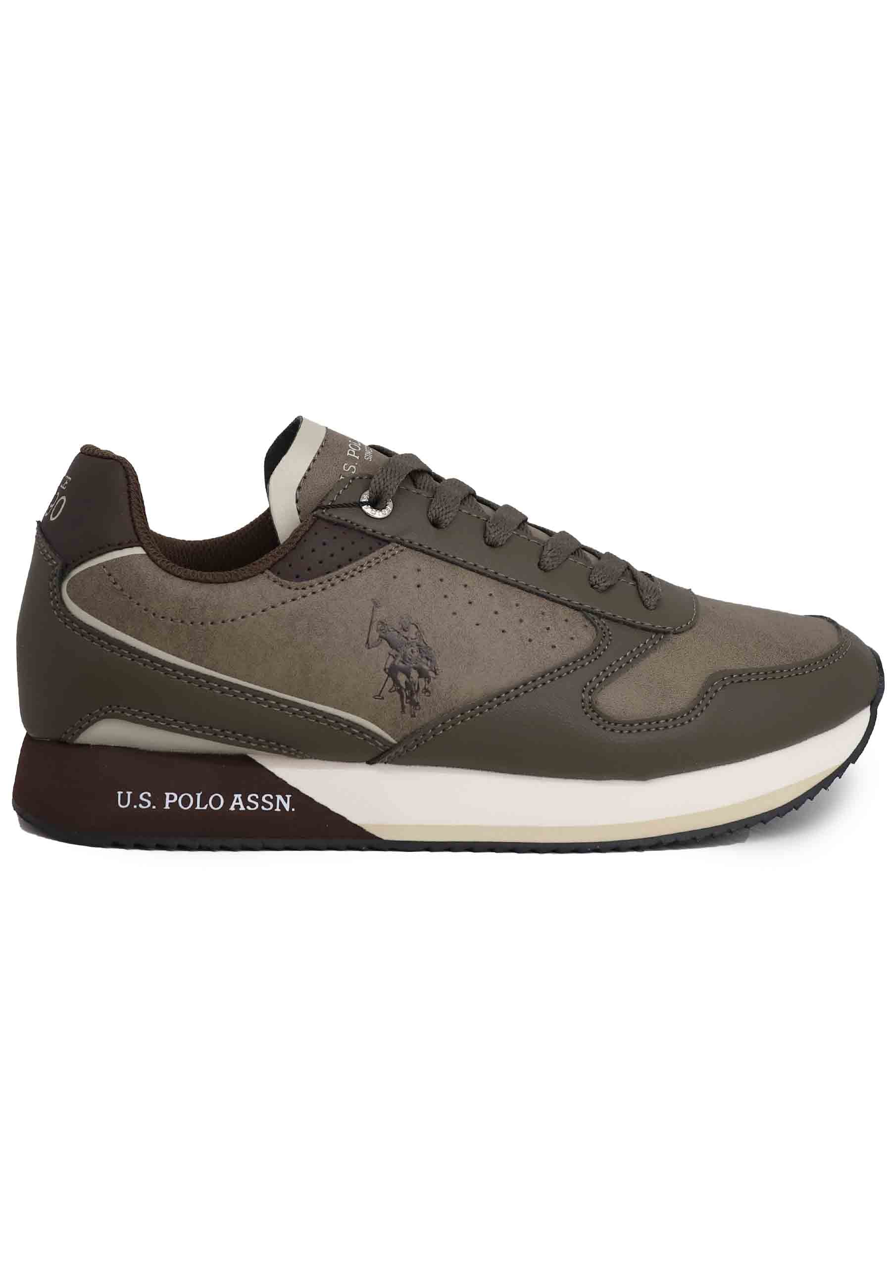 Sneakers uomo in eco pelle taupe