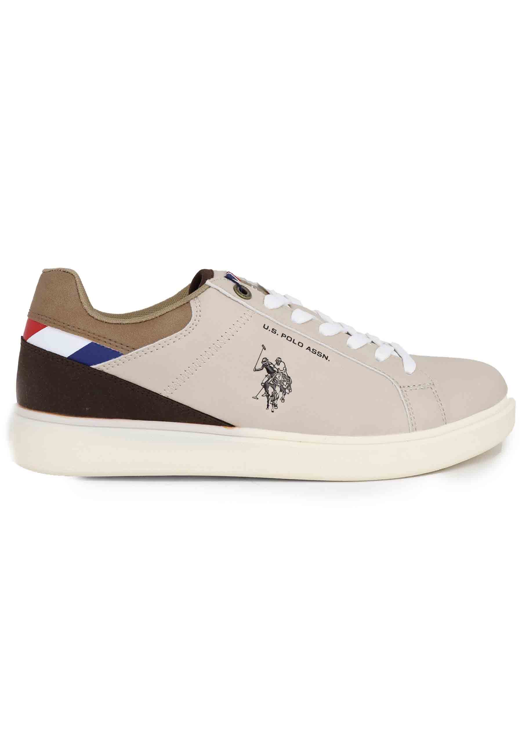 Men's sneakers in taupe eco leather