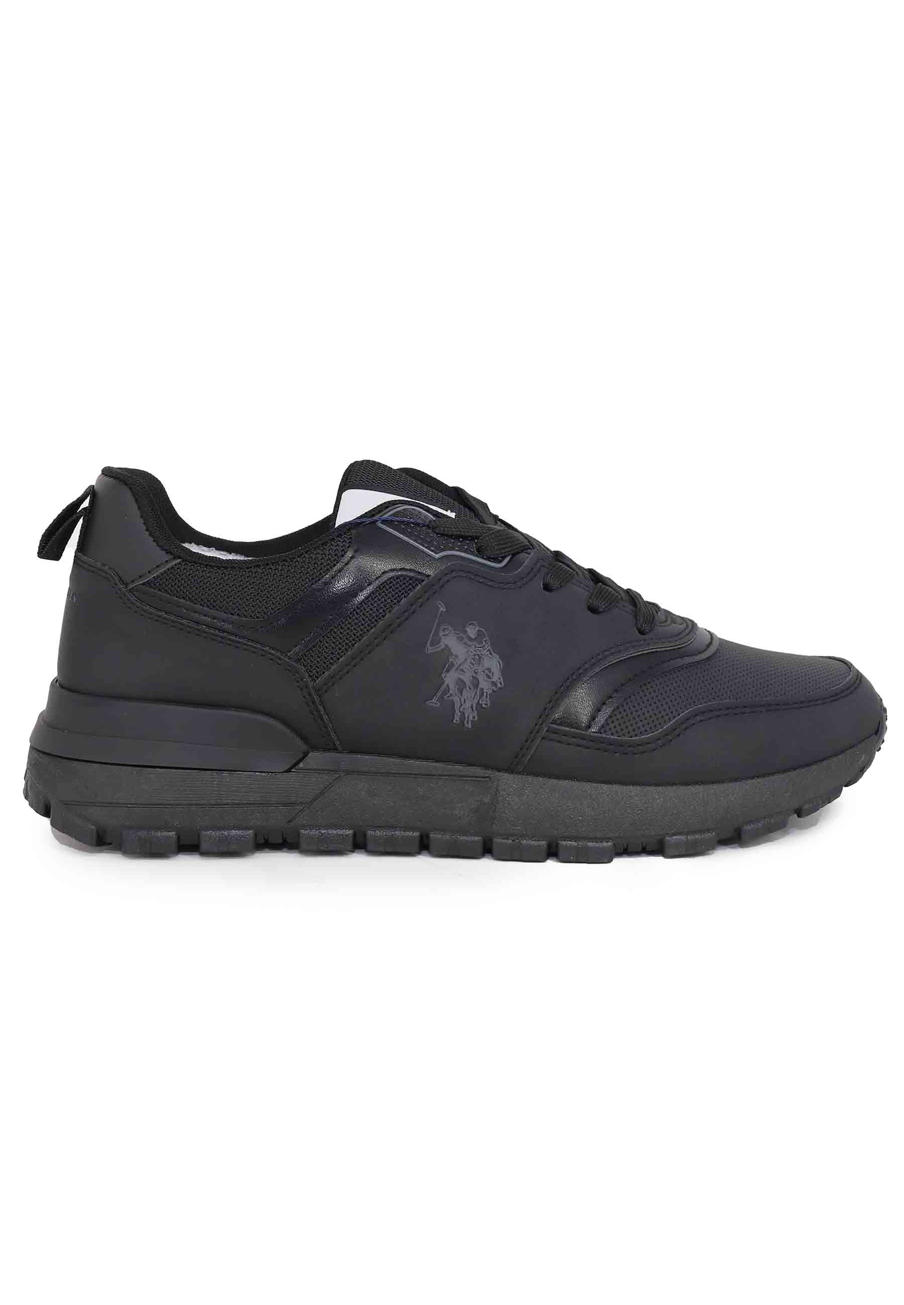 Men's sneakers in black eco leather