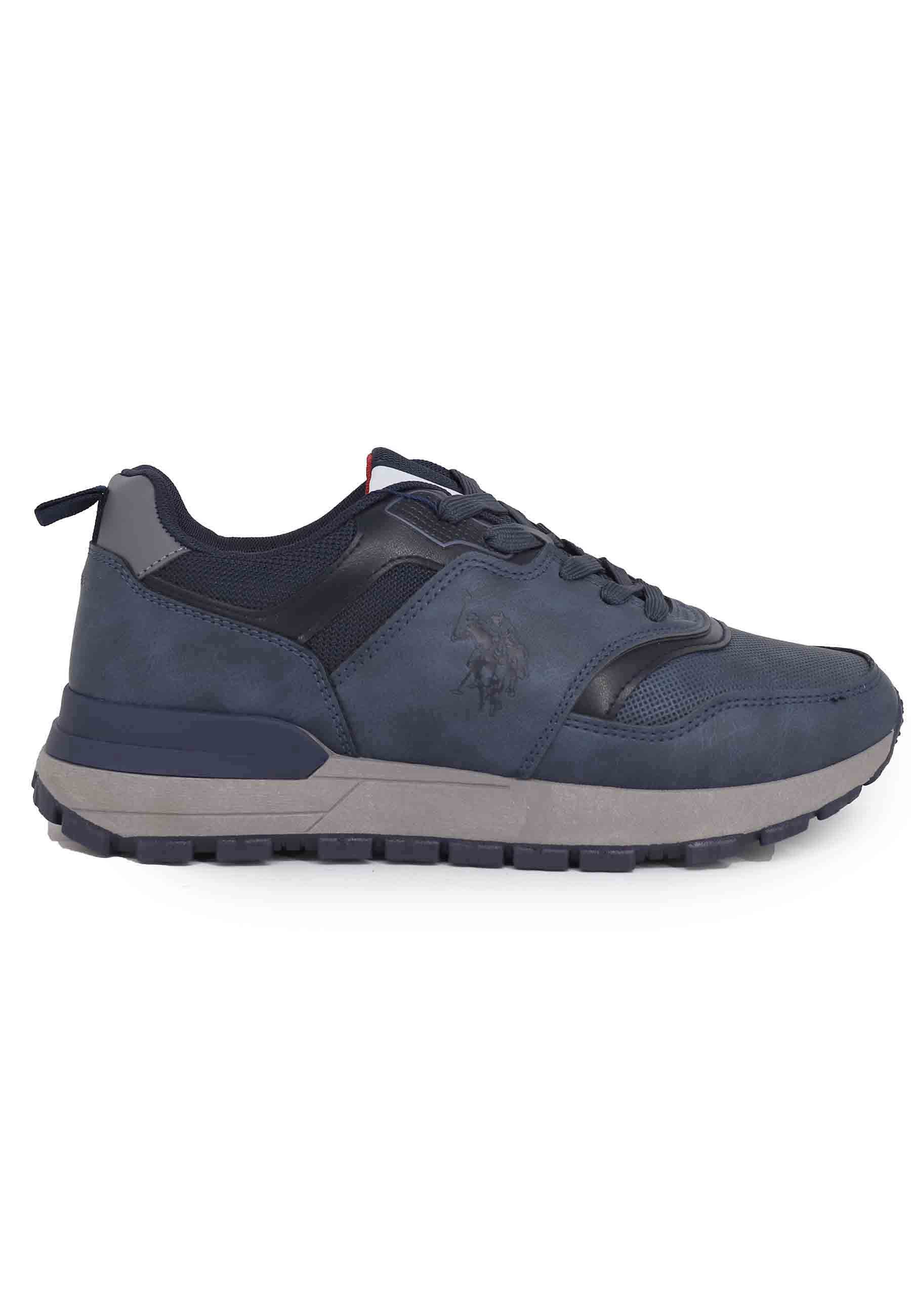 Men's sneakers in blue eco leather