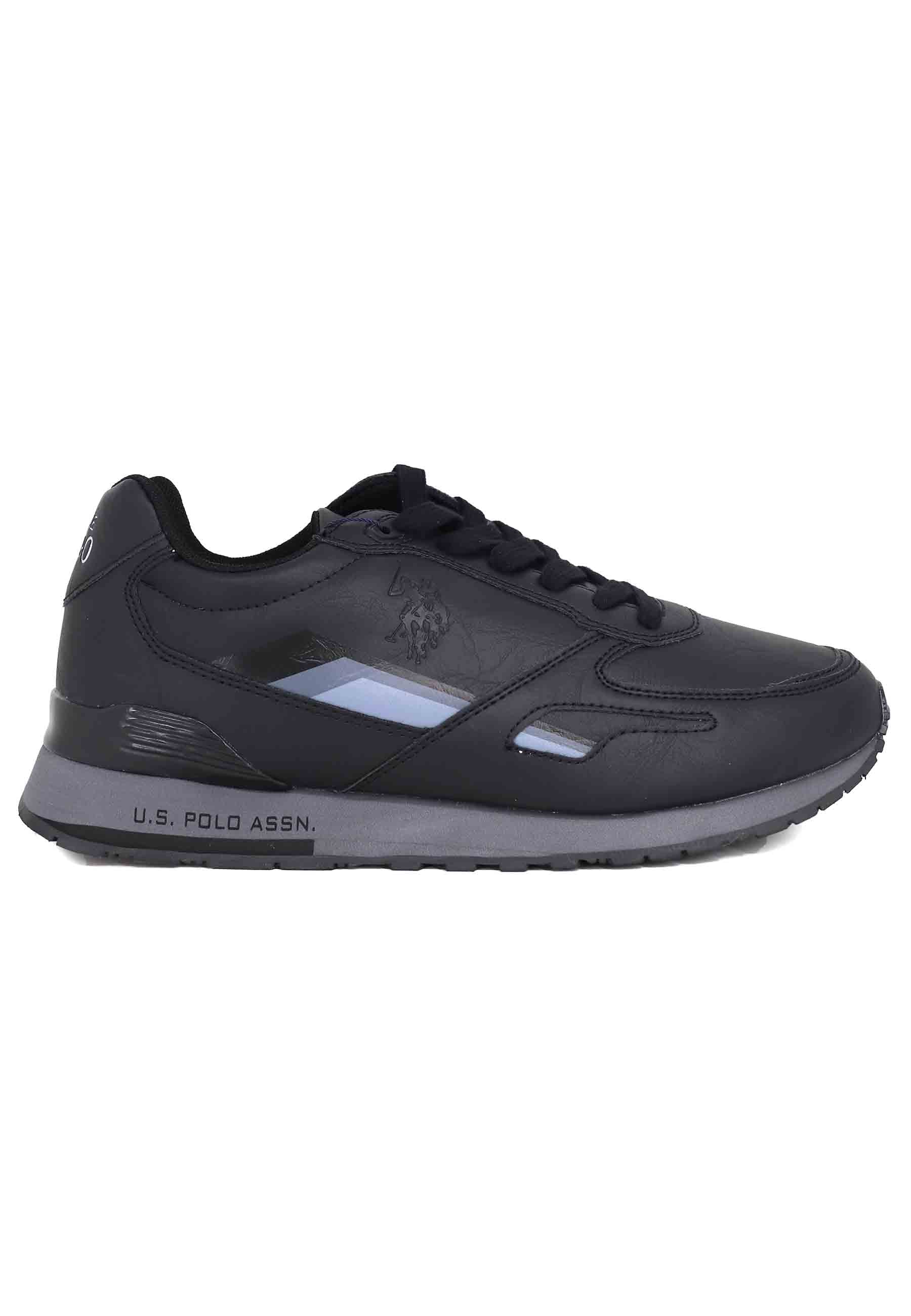 Men's sneakers in black eco leather