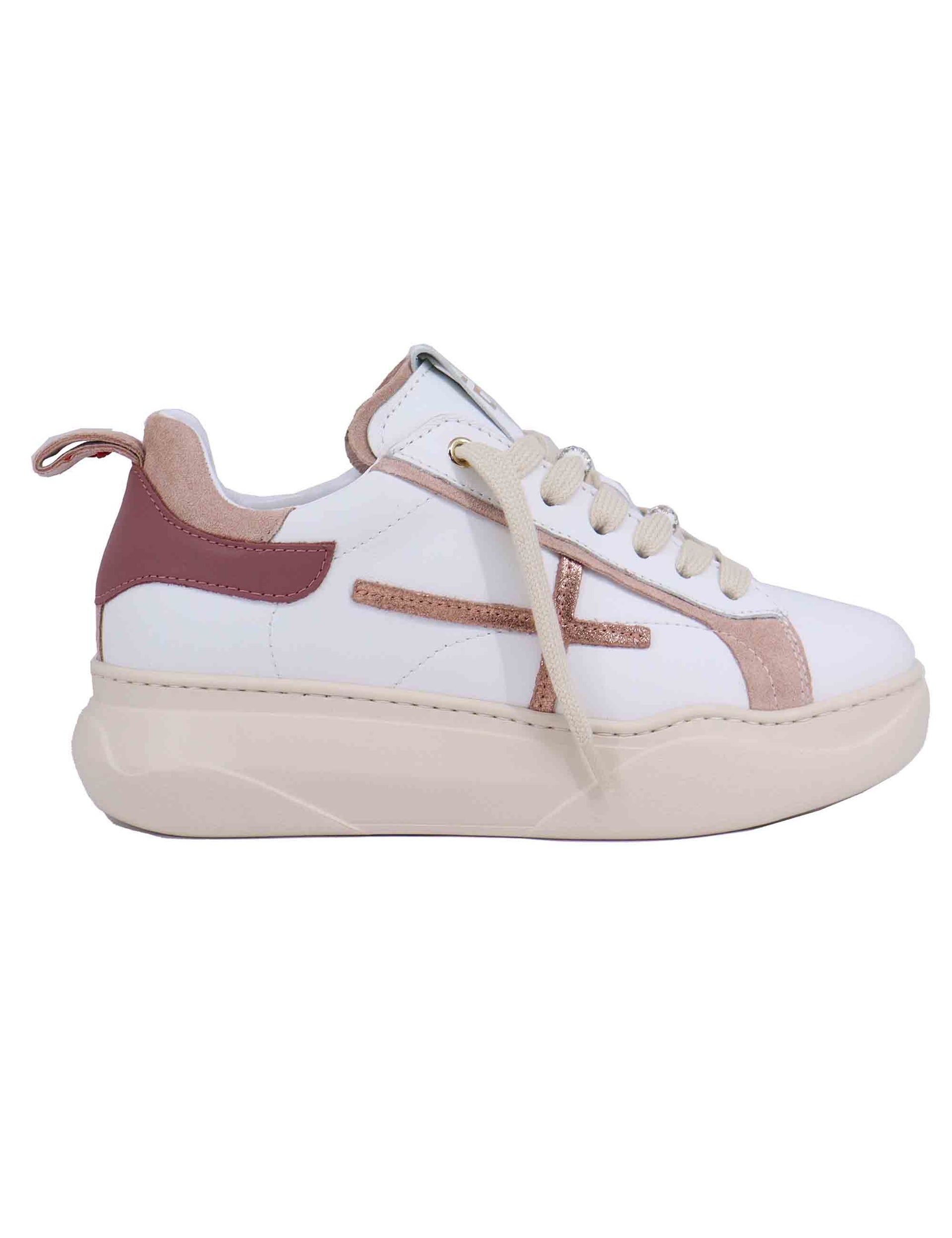 Women's white leather sneakers