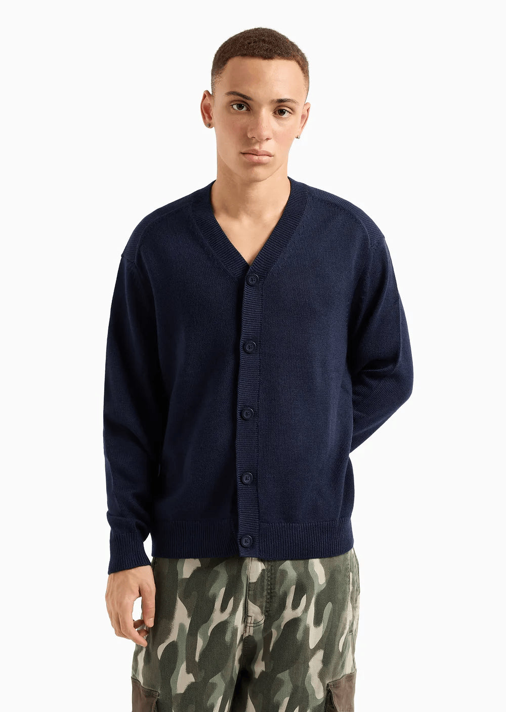 Cardigan uomo in maglia blue