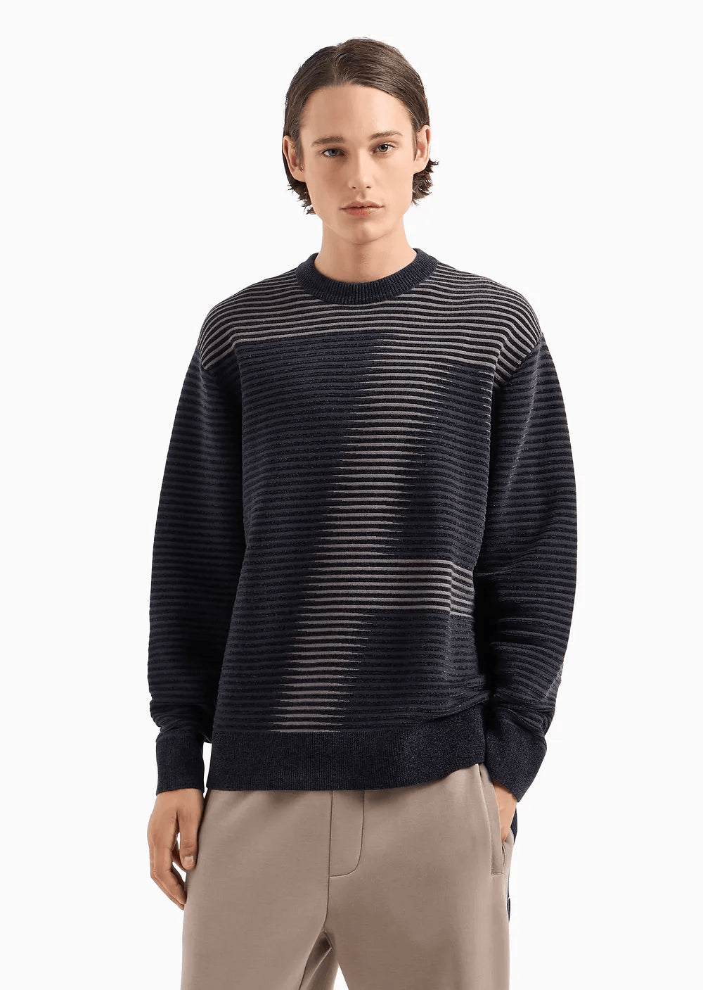 Pullover uomo a righe blu