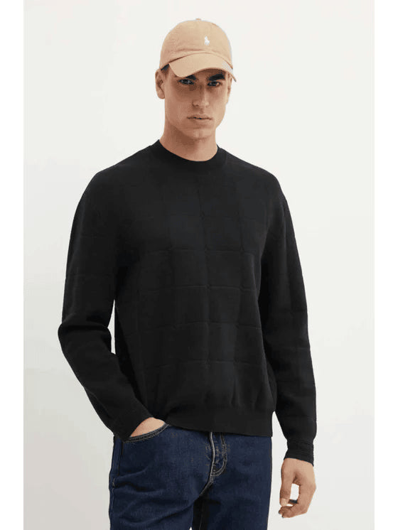 Pullover uomo in cotone nero