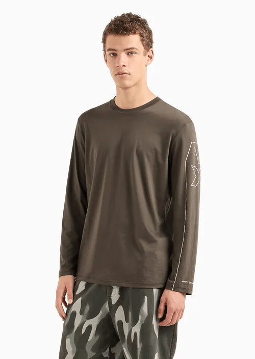 T-shirt uomo in cotone verde