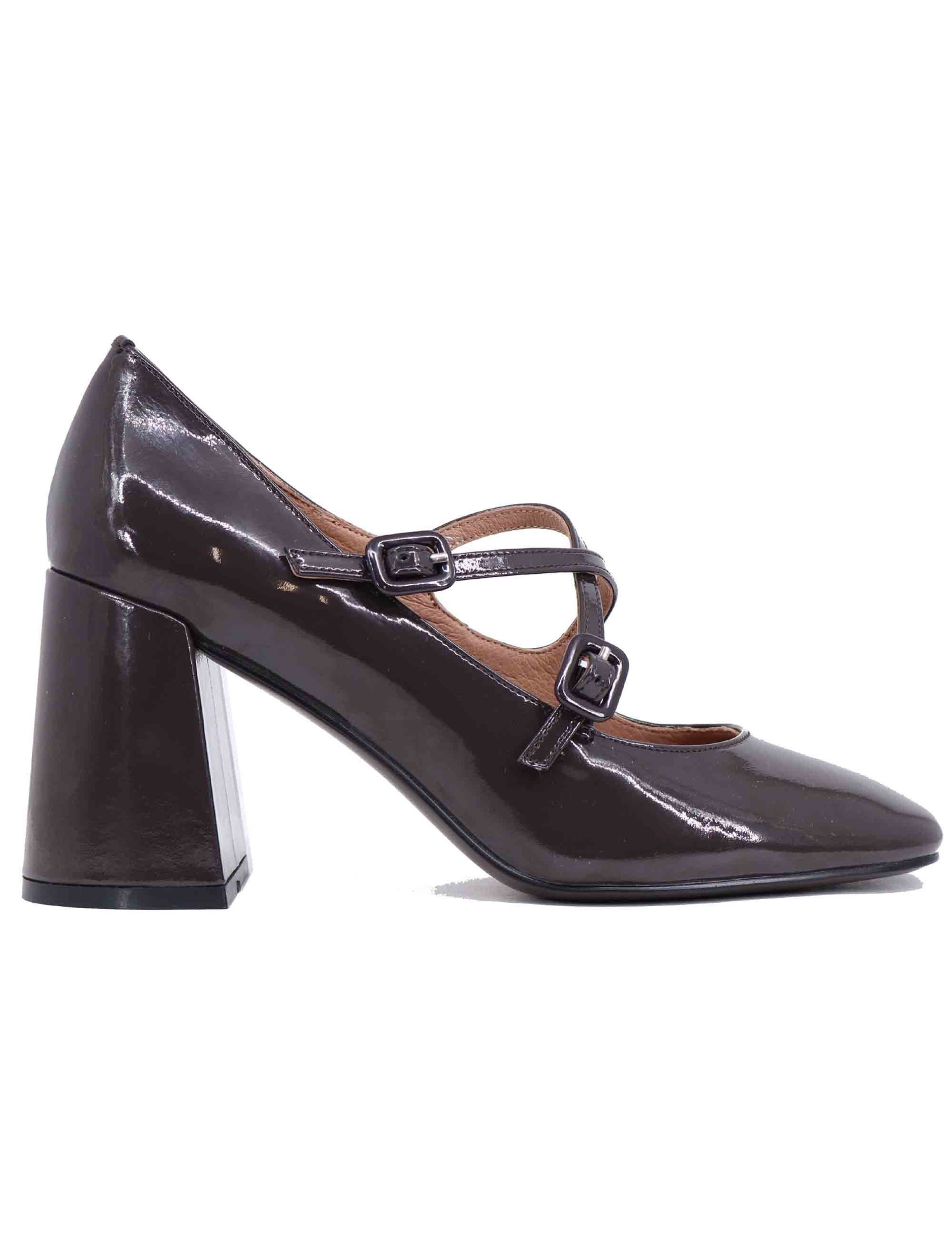 Women's Cardiff Pumps in Brown Patent Leather High Heel