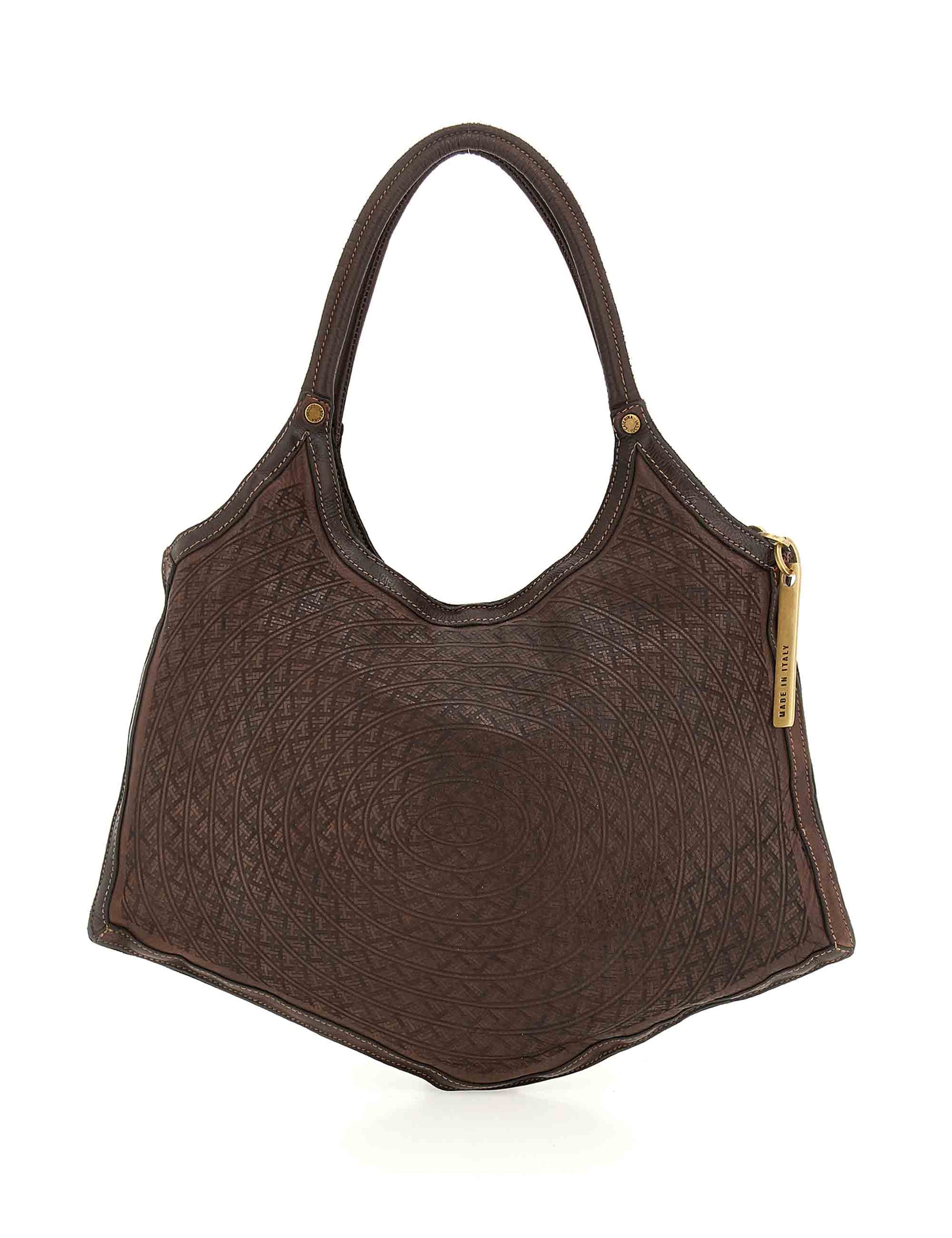 Agata women's brown leather shopping bags