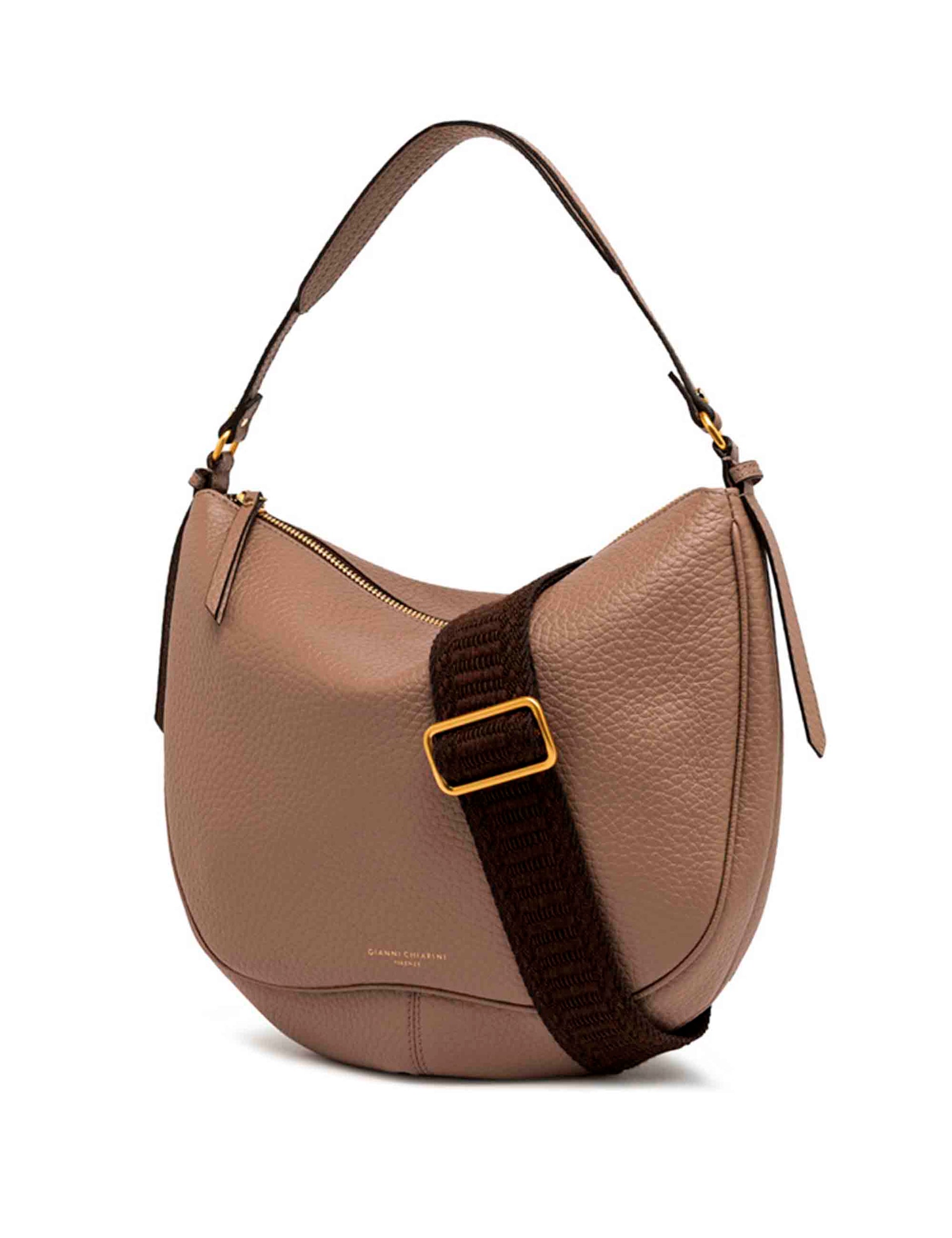 Chiara women's shoulder bags in taupe leather