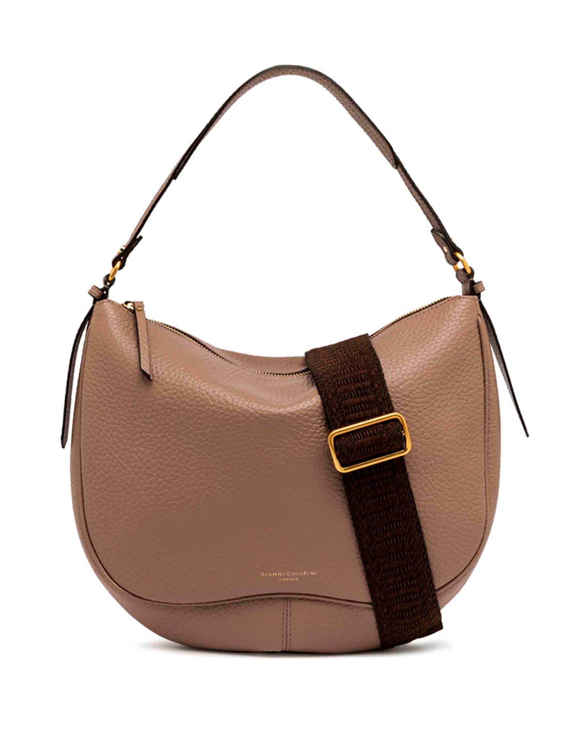 Chiara women's shoulder bags in taupe leather