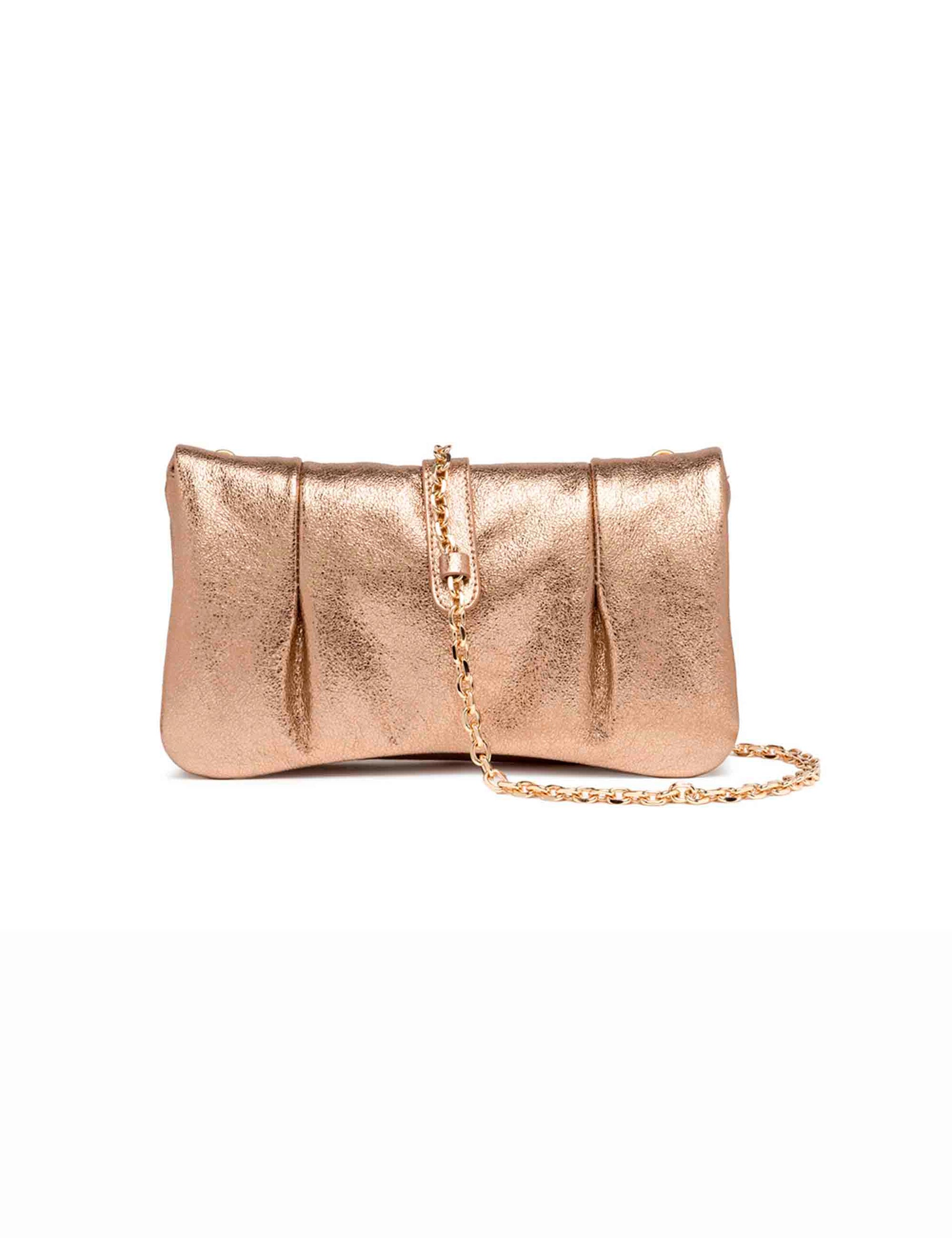 Borse pochette donna Glenda in pelle champagne