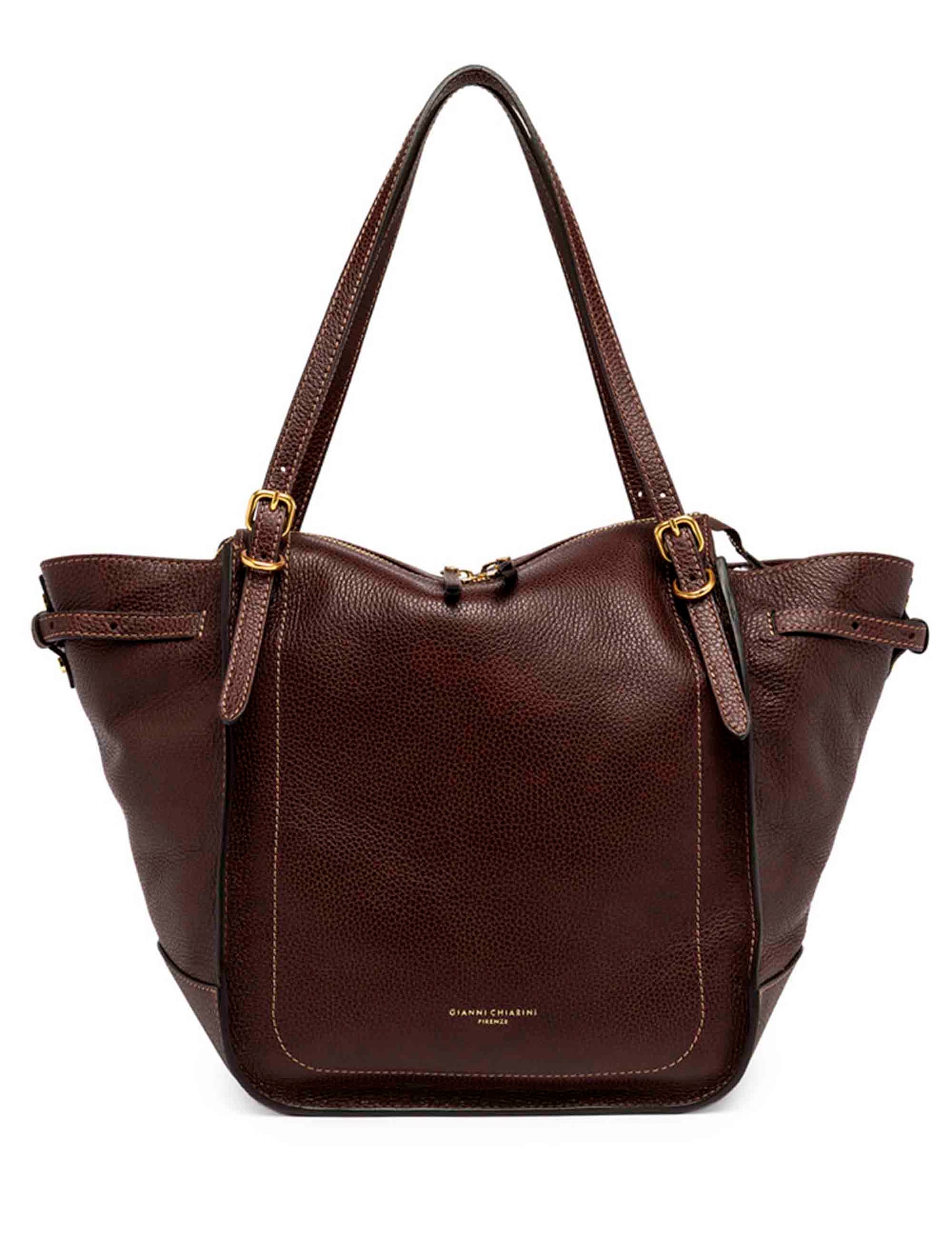 Olly women's shoulder bags in dark brown leather