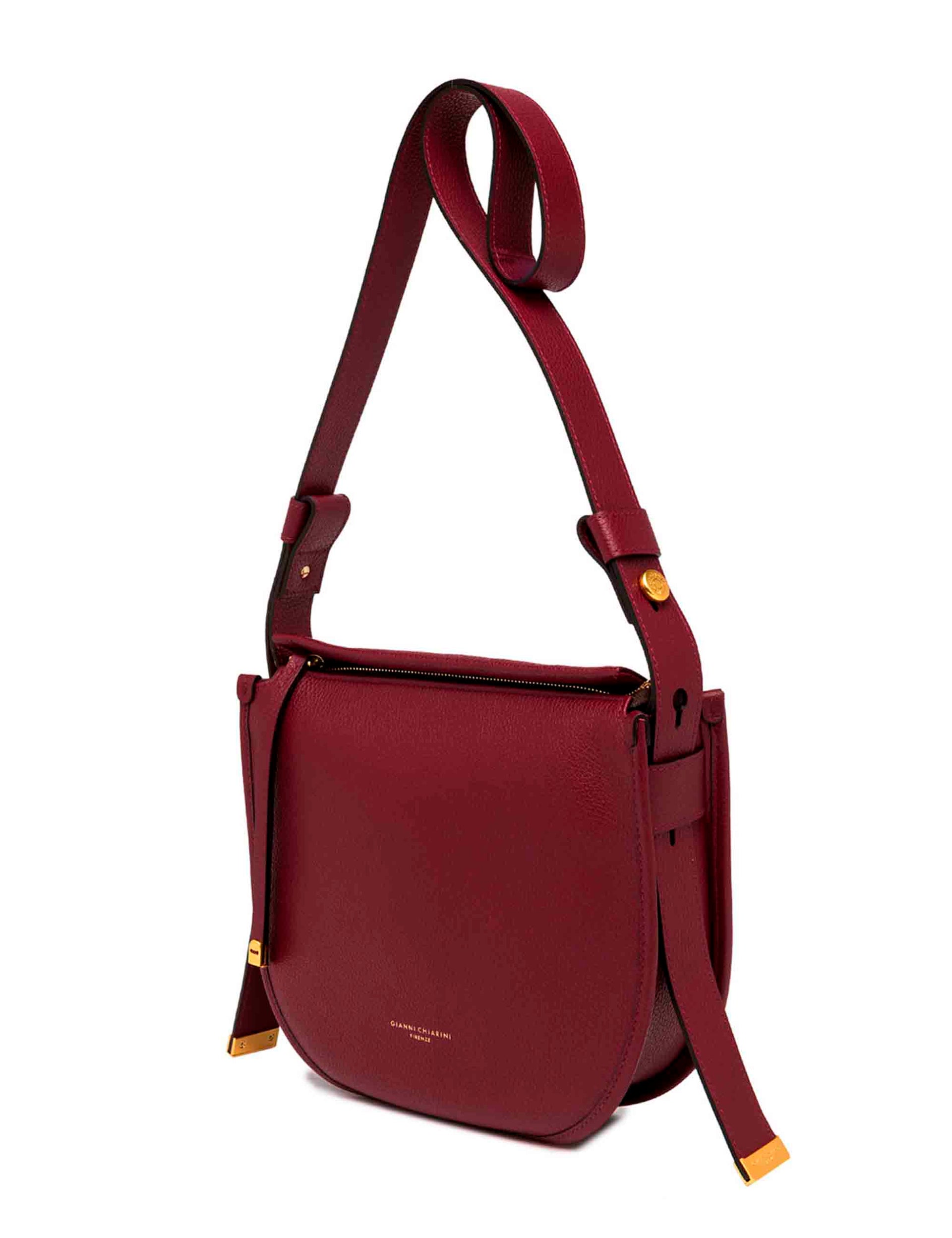 Ginevra Women's Shoulder Bags in Bordeaux Leather