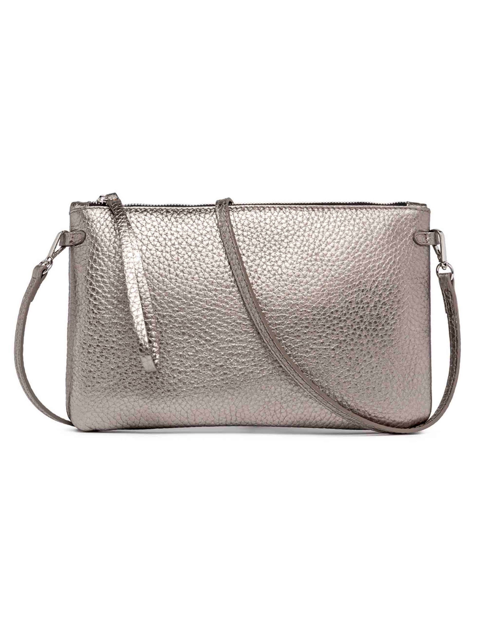 Borse donna pochette in pelle argento